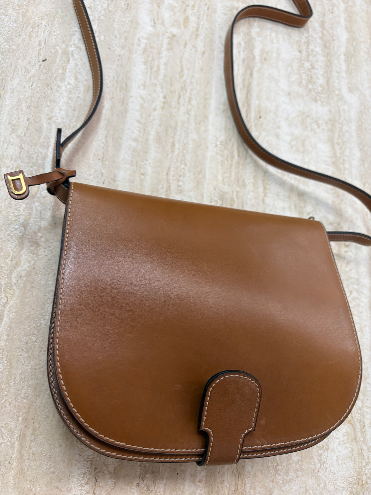 Delvaux Vintage Brown Leather Crossbody Bag