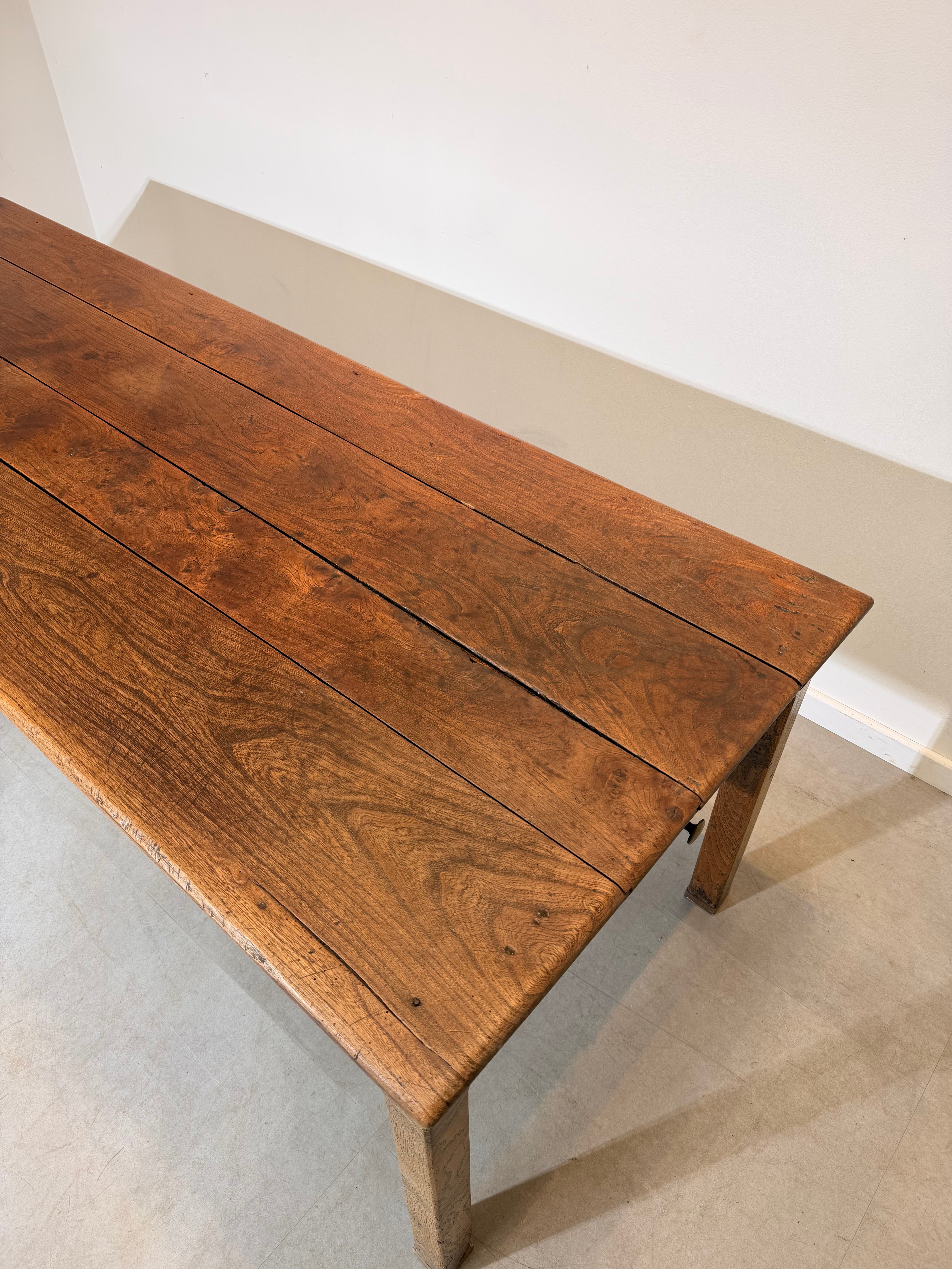 Antique Solid Oak Farmhouse Dining Table