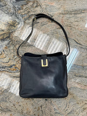 Sac bandoulière vintage Delvaux bleu marine