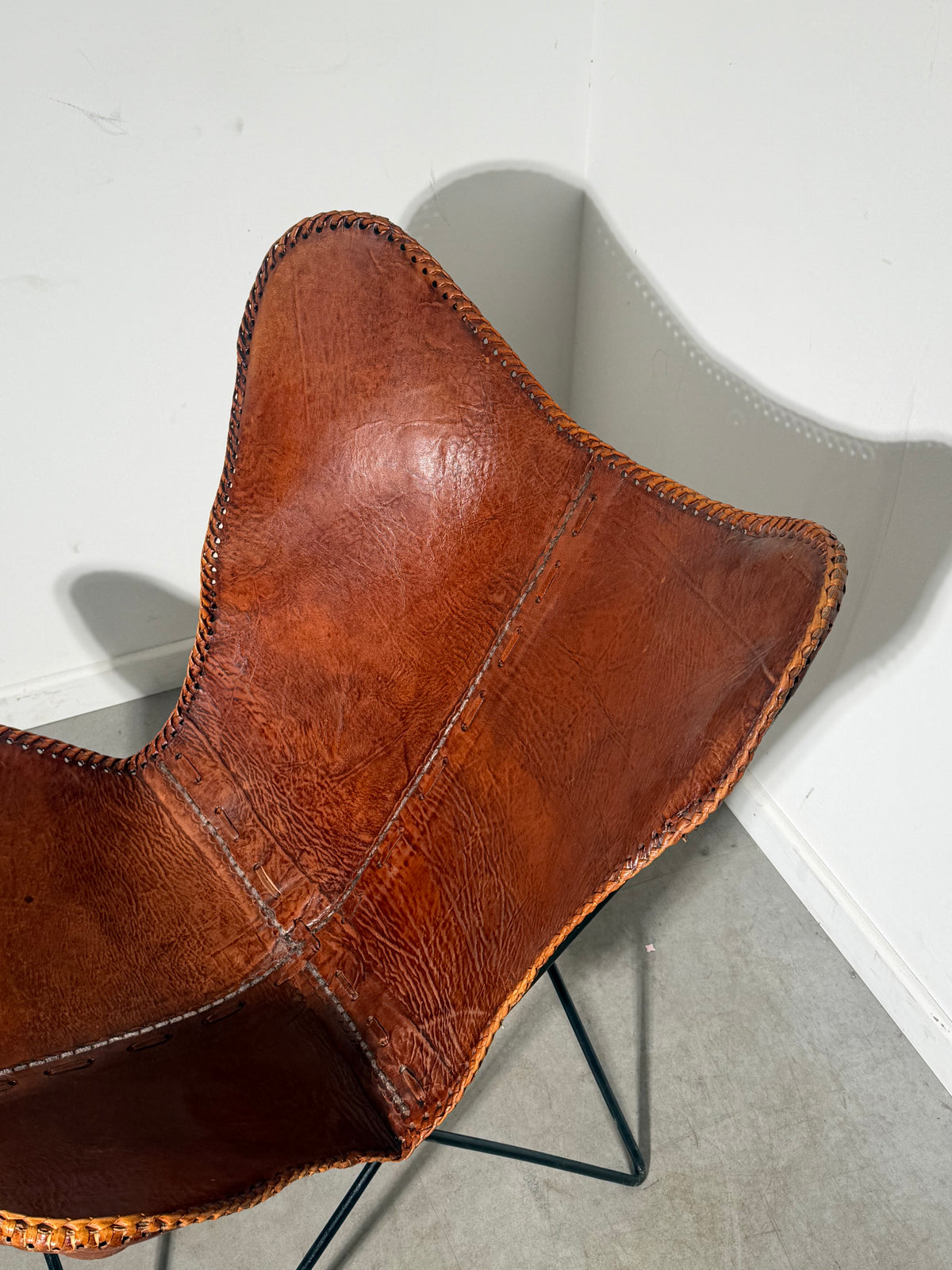 Cognac Leather Butterfly Lounge Chair