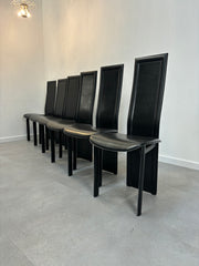 Ensemble de six chaises en cuir