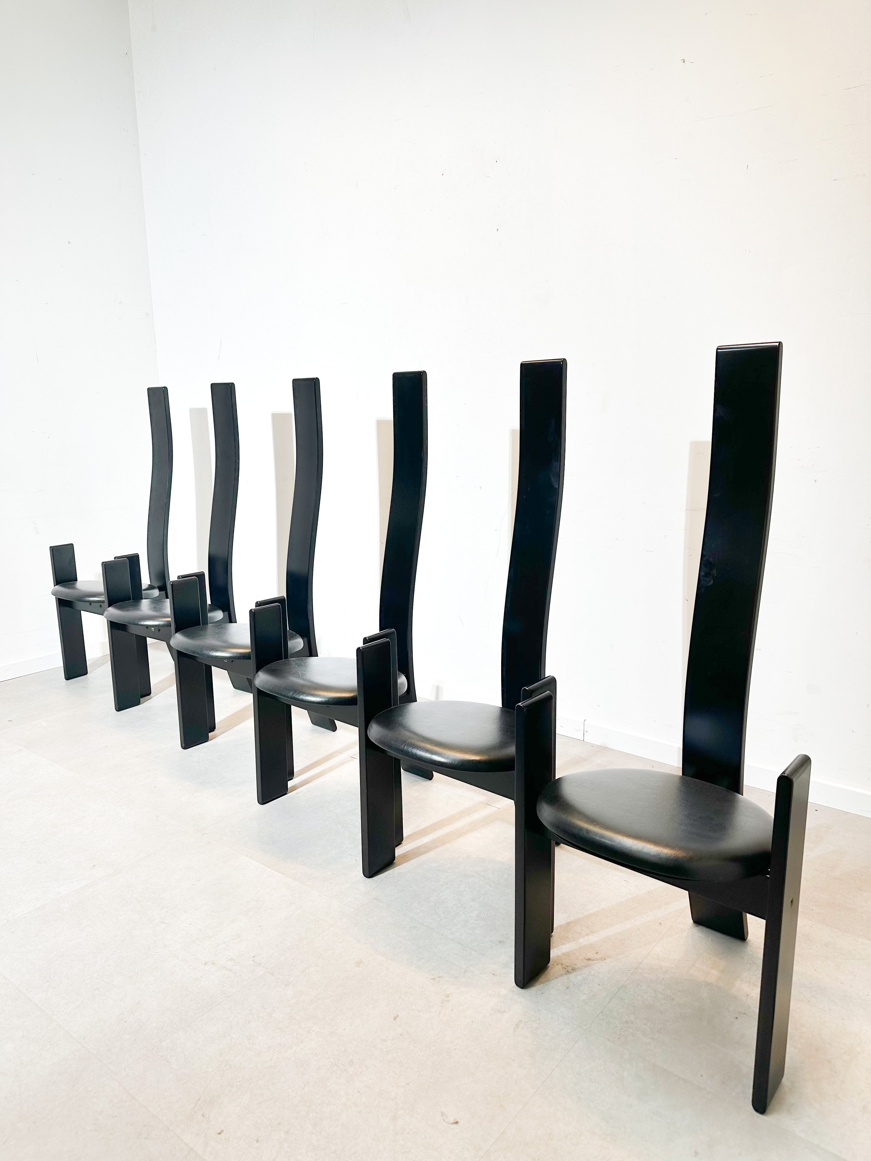 Set of Six “Golem” Chairs by Vico Magistretti for Poggi, 1960s