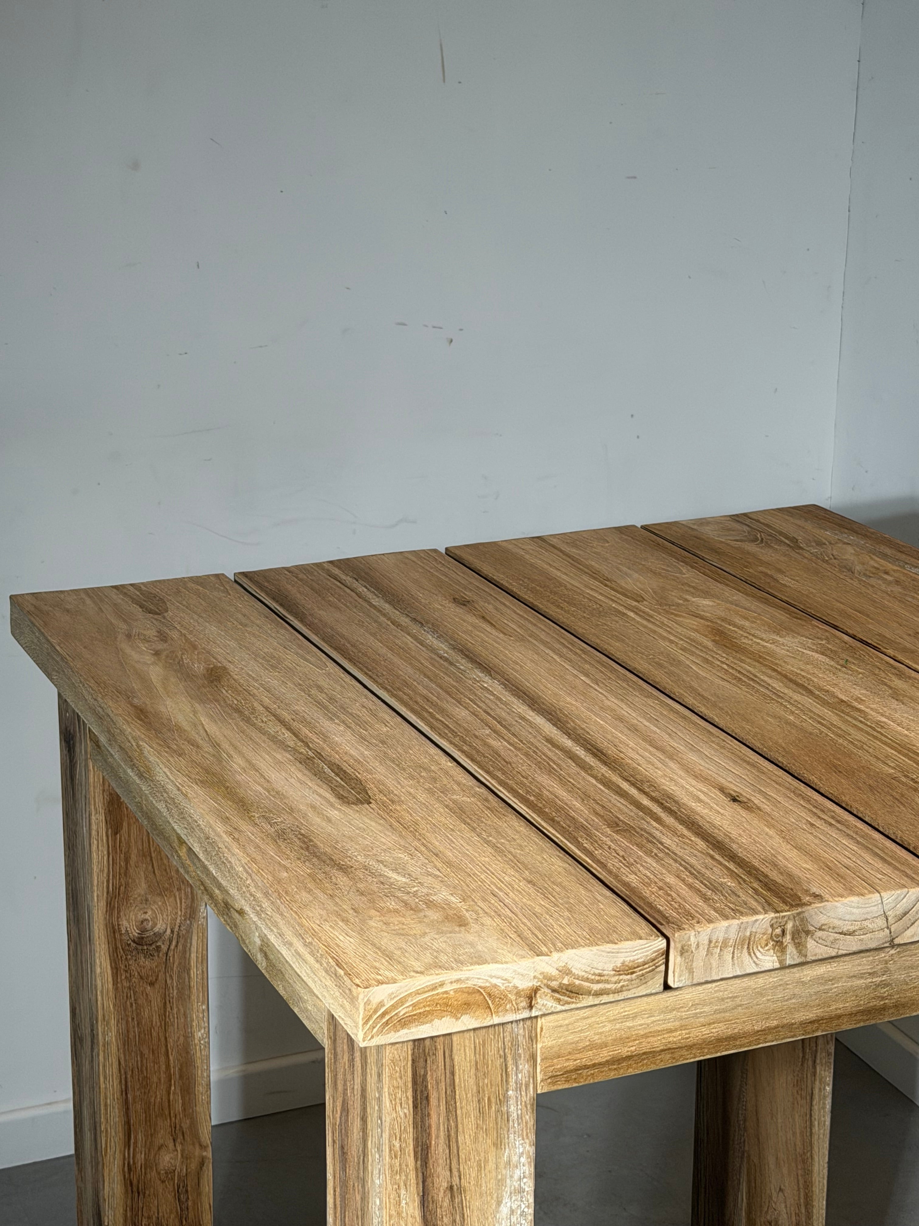 Solid Teak Outdoor Bar Table – 105 cm – New – 80 x 80 cm – Heavy Quality