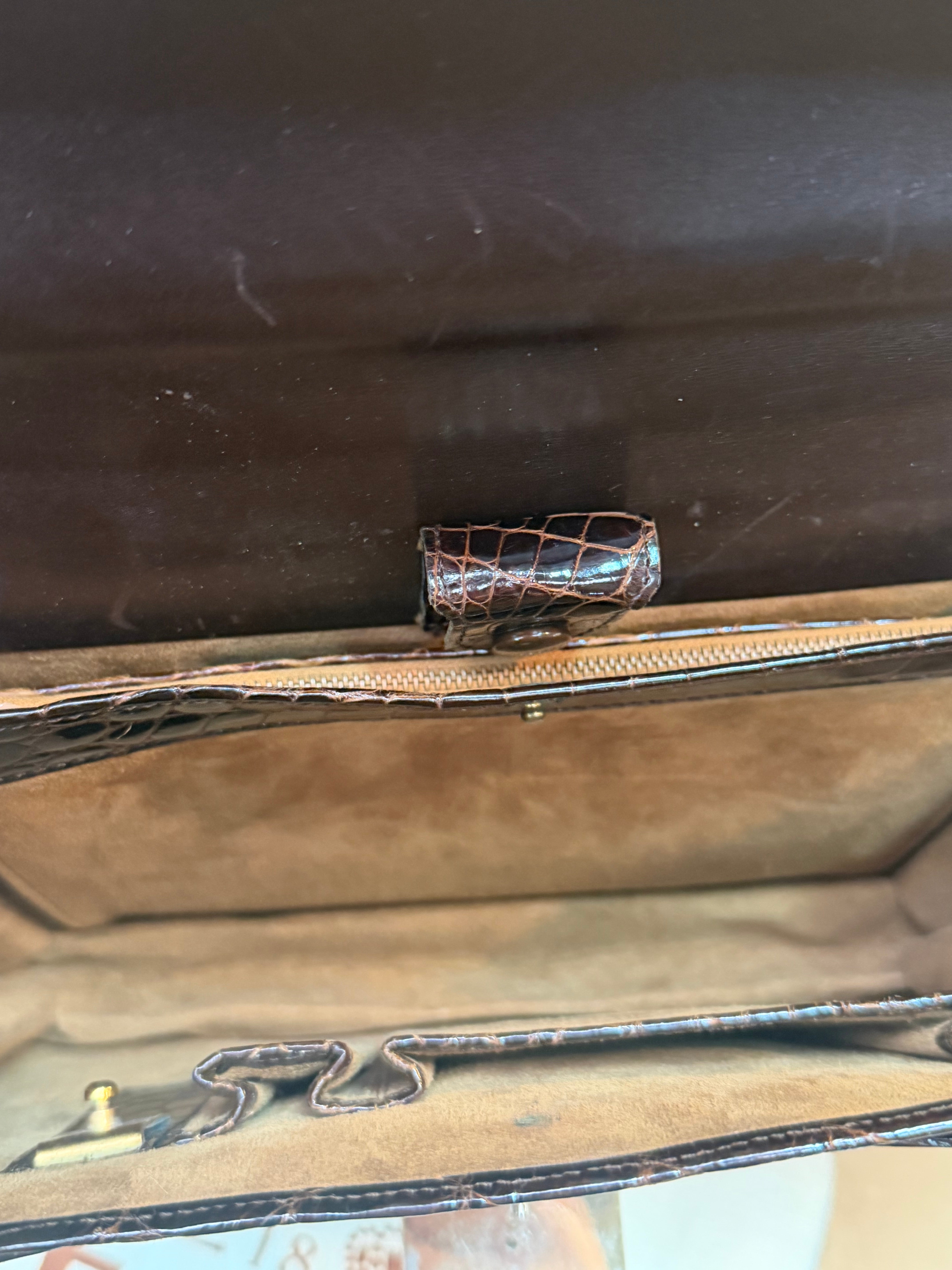 Delvaux Vintage Crocodile Leather Handbag – 1970s