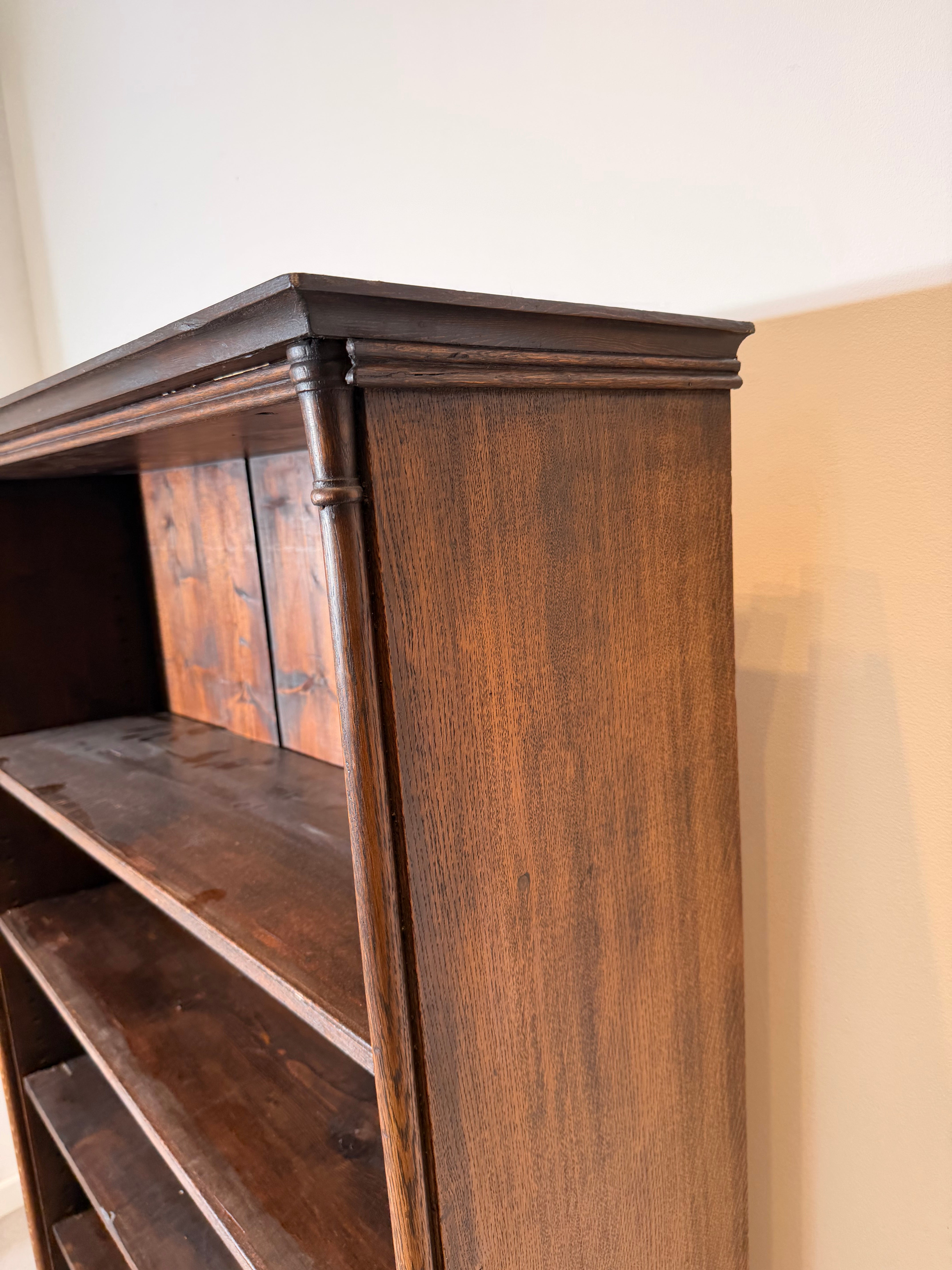 Antique Solid Wood Open Bookcase