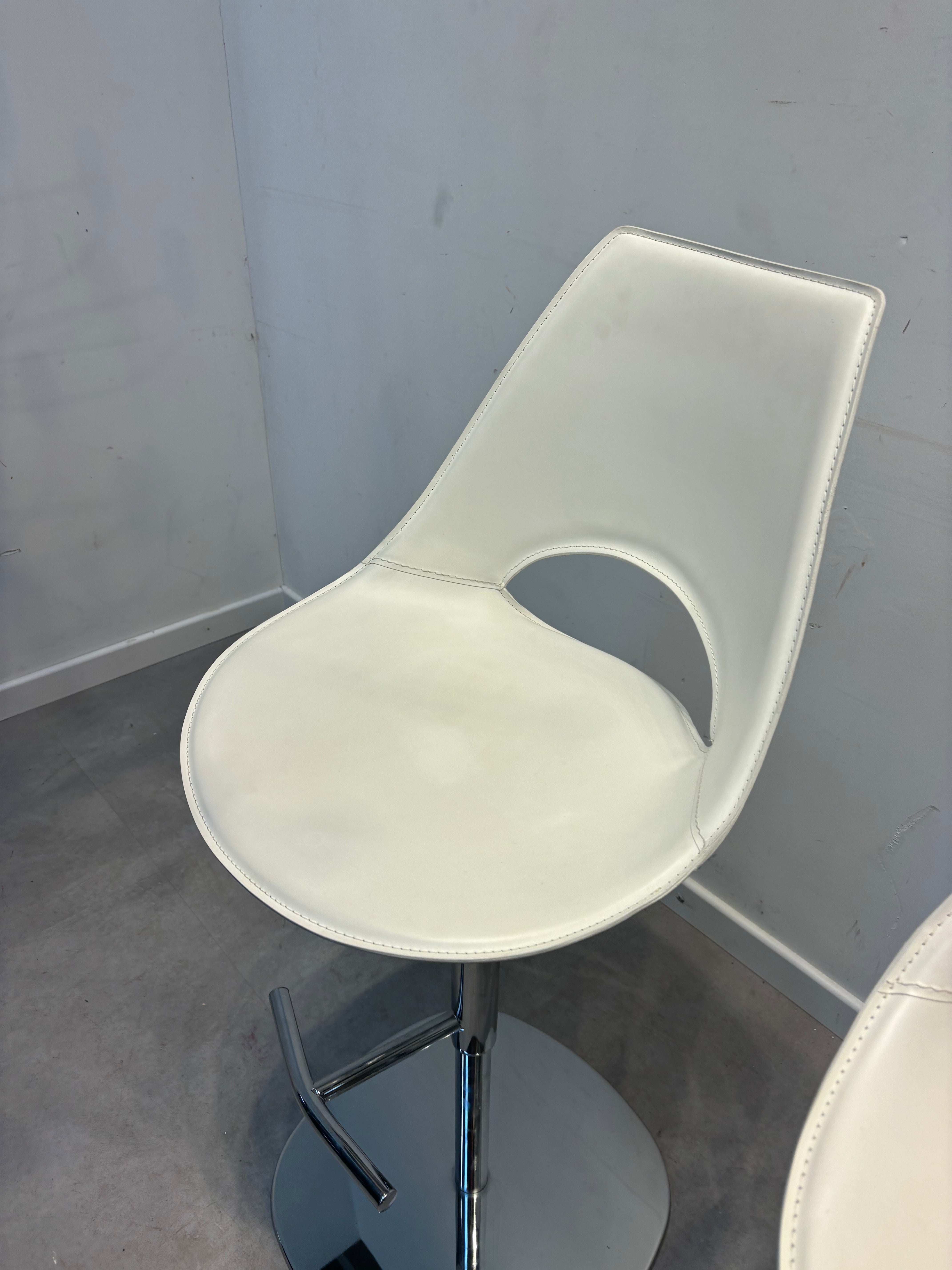 White leather design bar stool