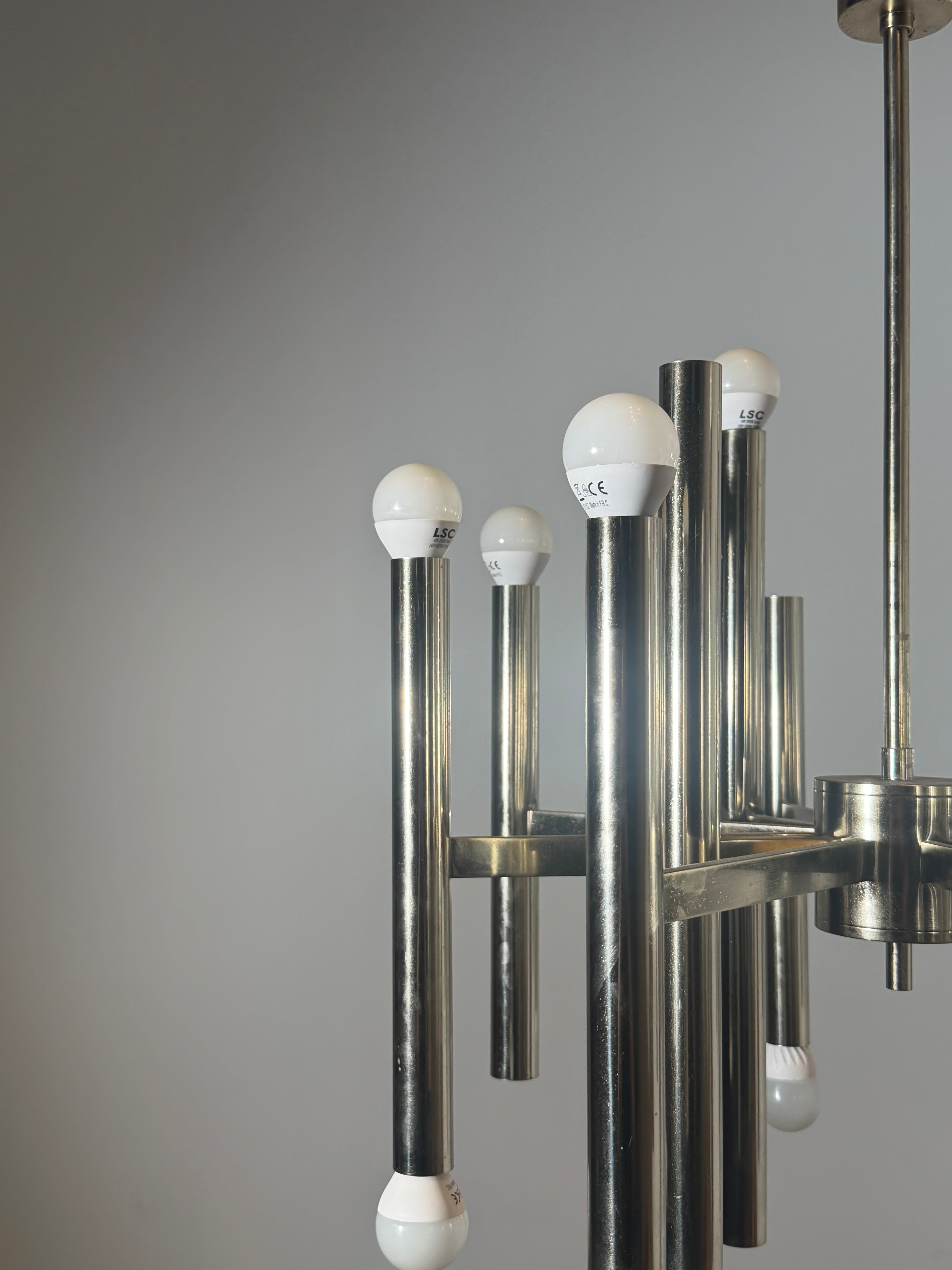 Vintage Sciolari Chrome Chandelier – 1970s