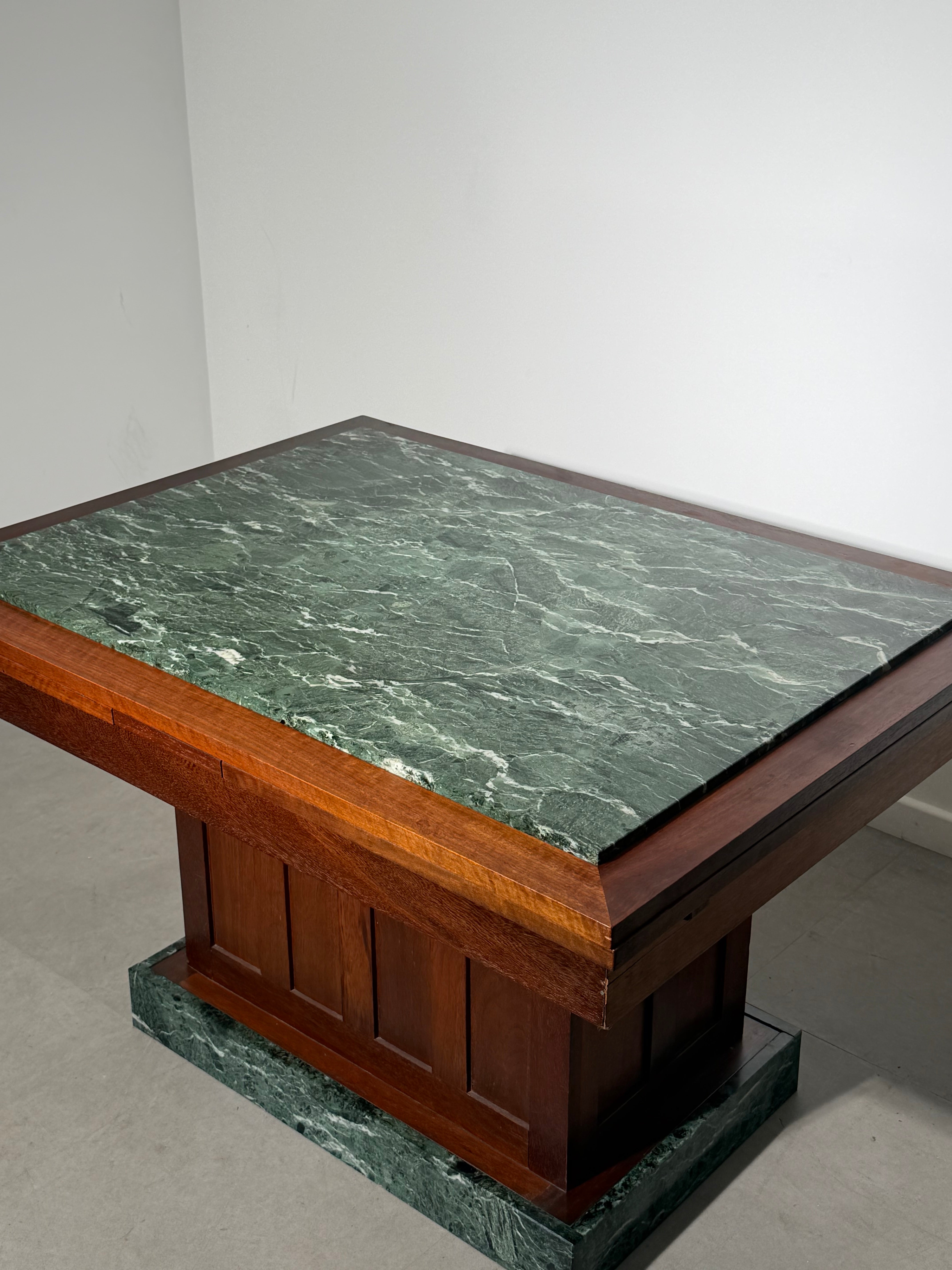 Art Deco Green Marble Dining Table