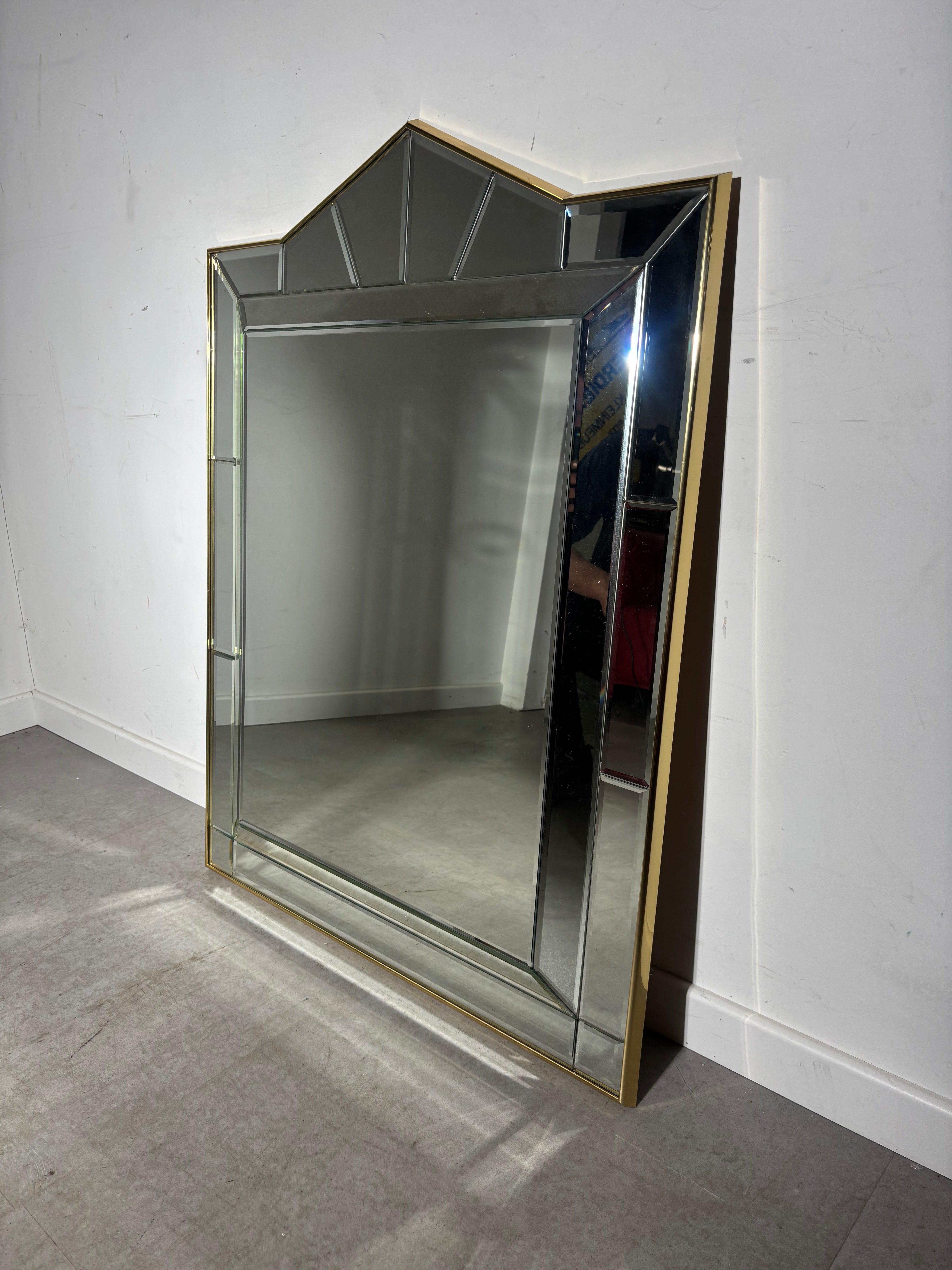 Vintage Facet Cut Glass Mirror