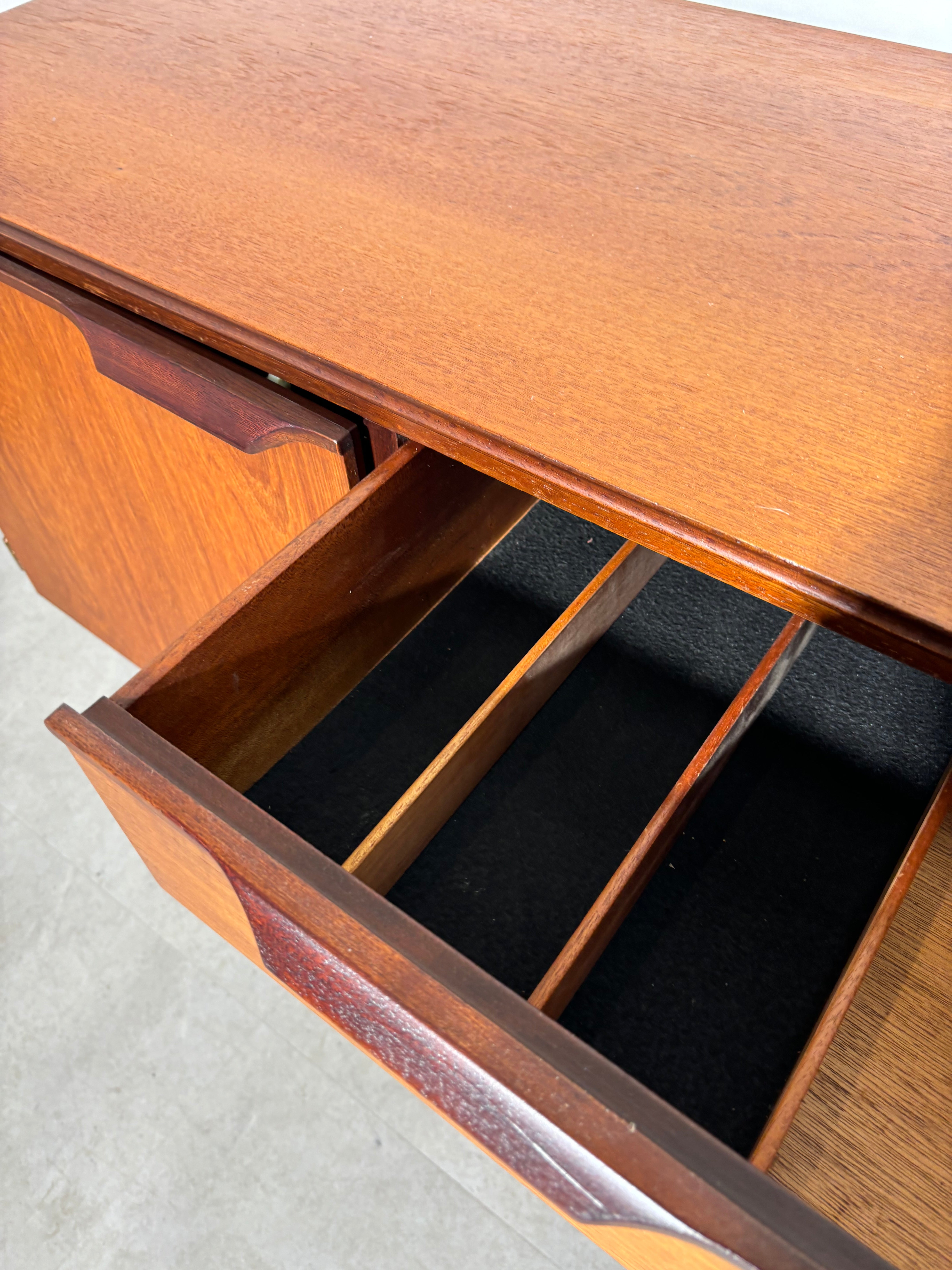 Vintage teak sideboard with rosewood handles