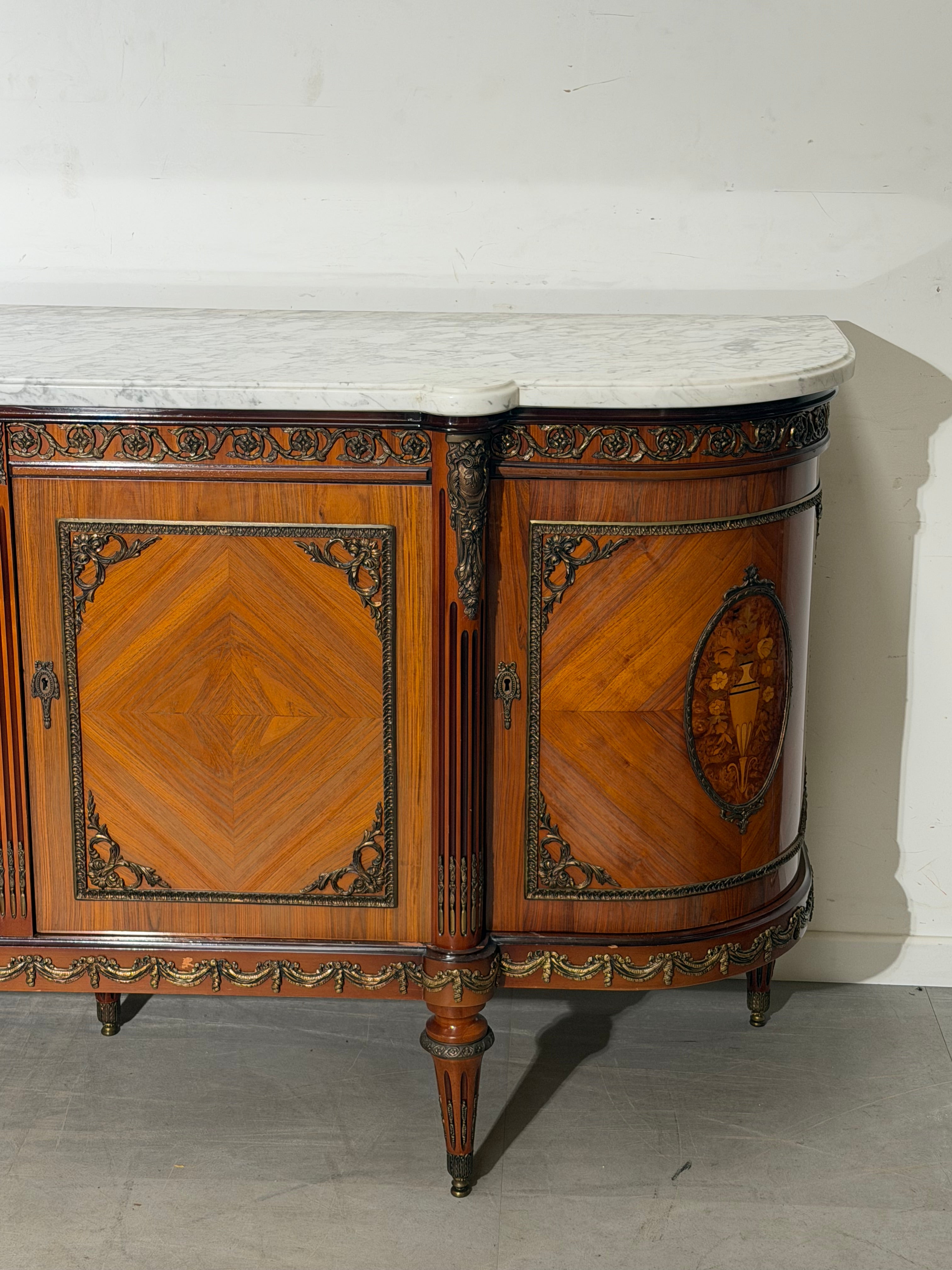 Large Louis XVI Style Sideboard by JP Ehalt – Marble Top – 265 cm