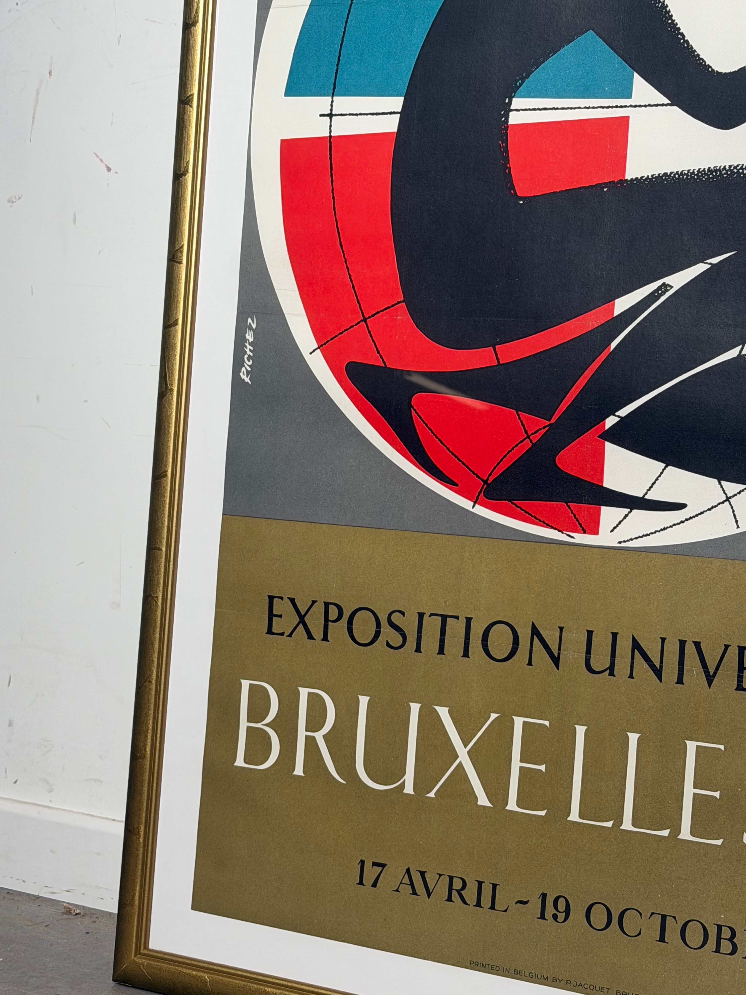 Exposition Universelle Bruxelles 1958 Poster – Framed – 73 x 102 cm