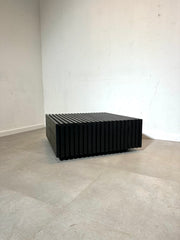 Black Wooden Slat Coffee Table – Brutalist Minimalist Design