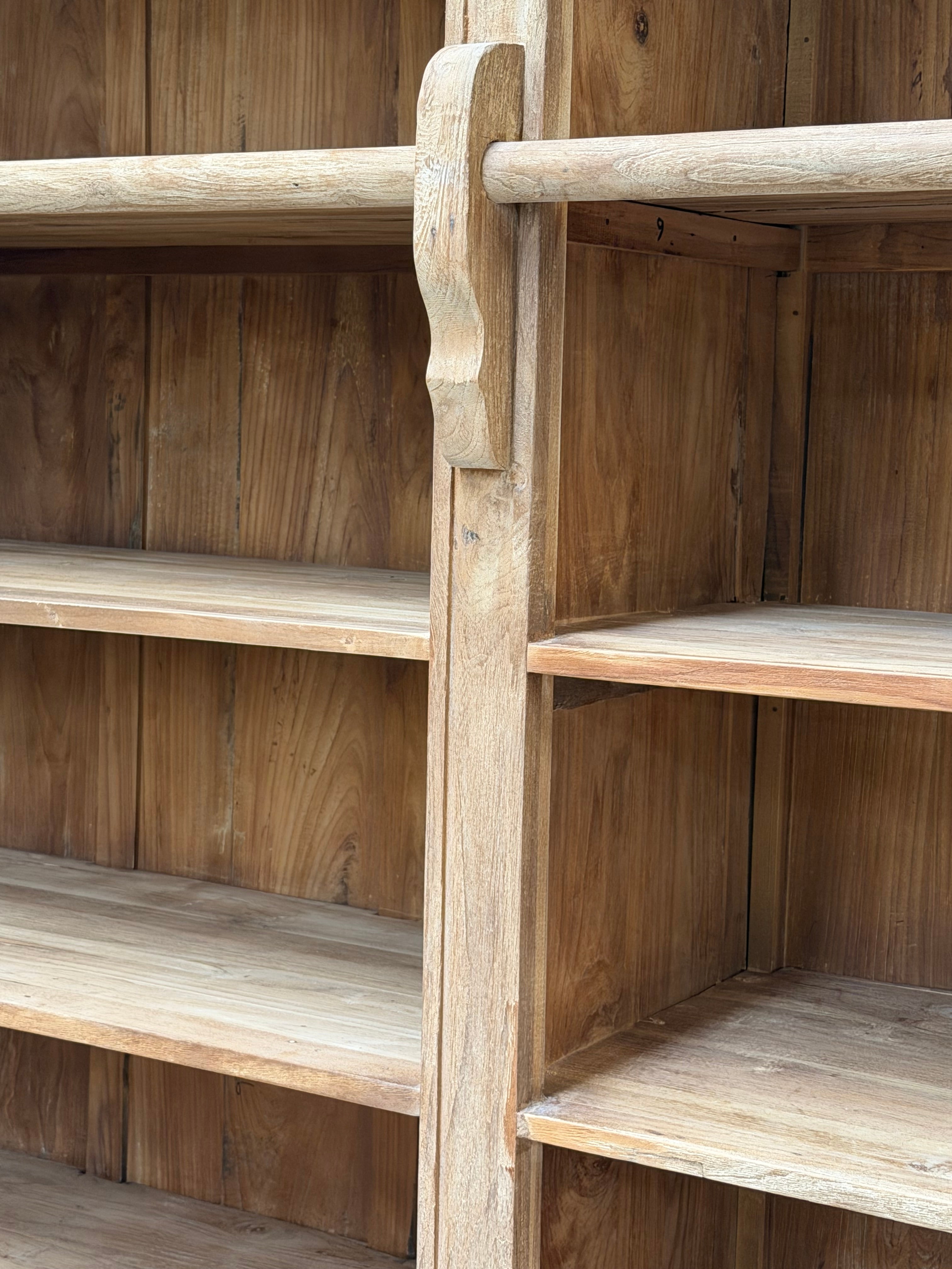 Antique Recycled Teak Bookcase Cabinet – 300 x 55 x 250 cm