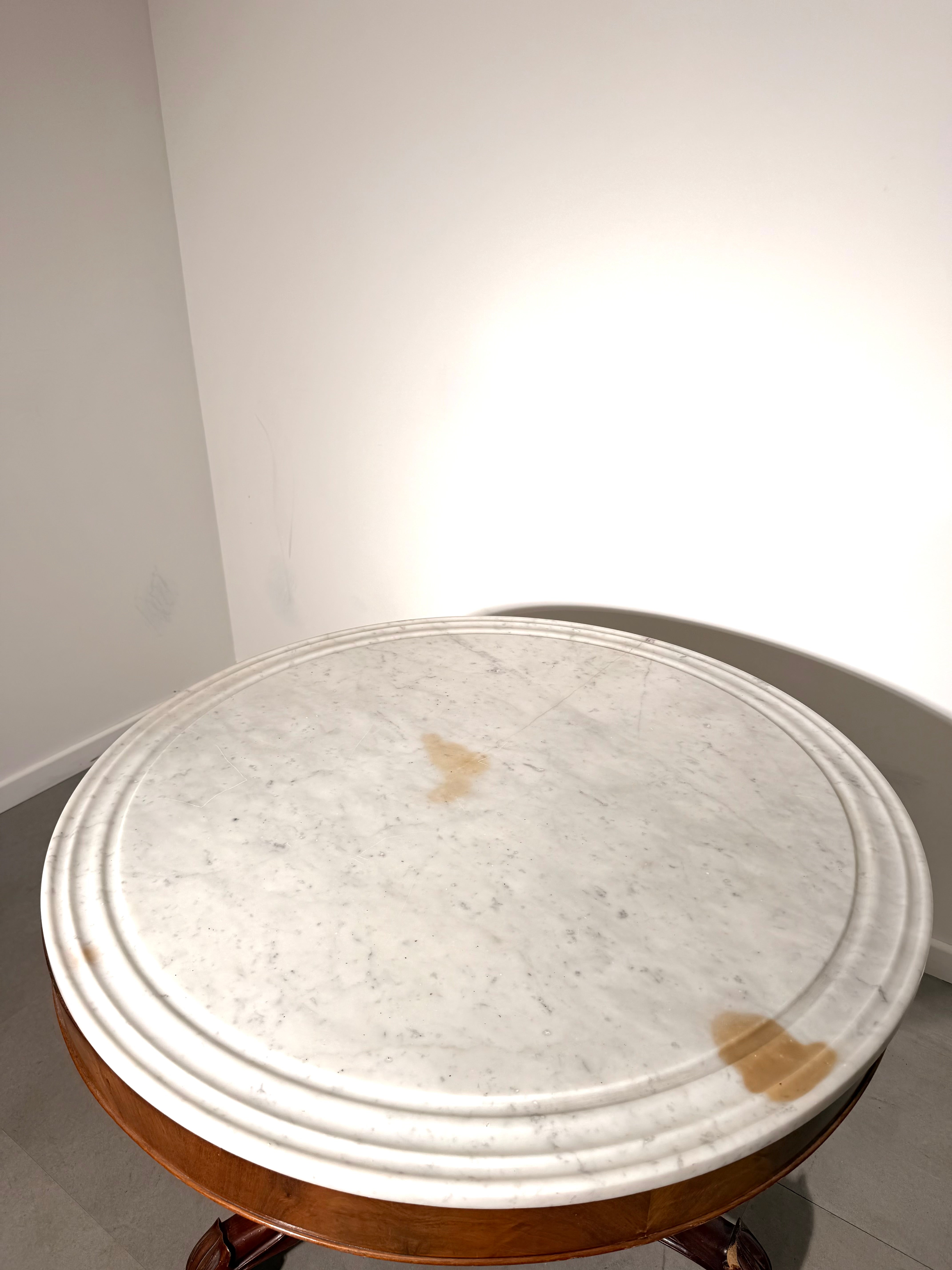 Antique Victorian Marble Top Centre Table in Solid Mahogany