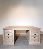RR Interiors Double-Sided Executive Oak Desk