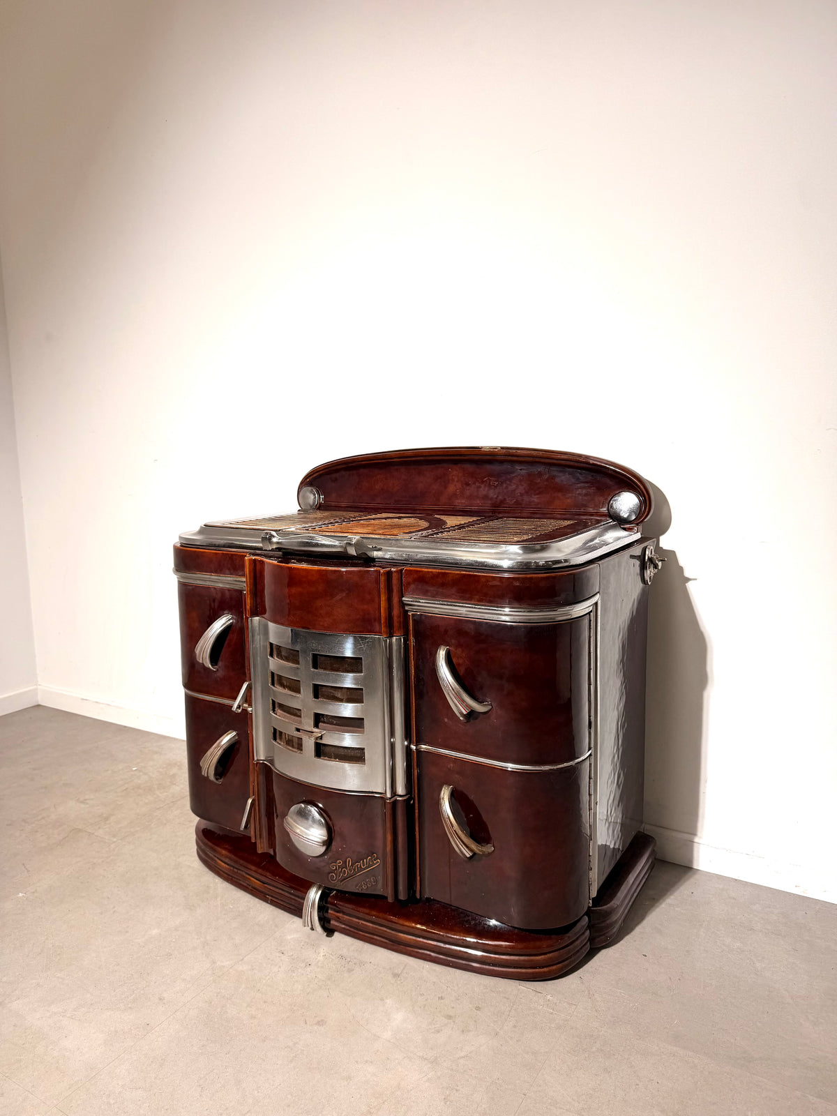 Fobrux 4839 Art Deco Enamel & Chrome Stove / Cooker