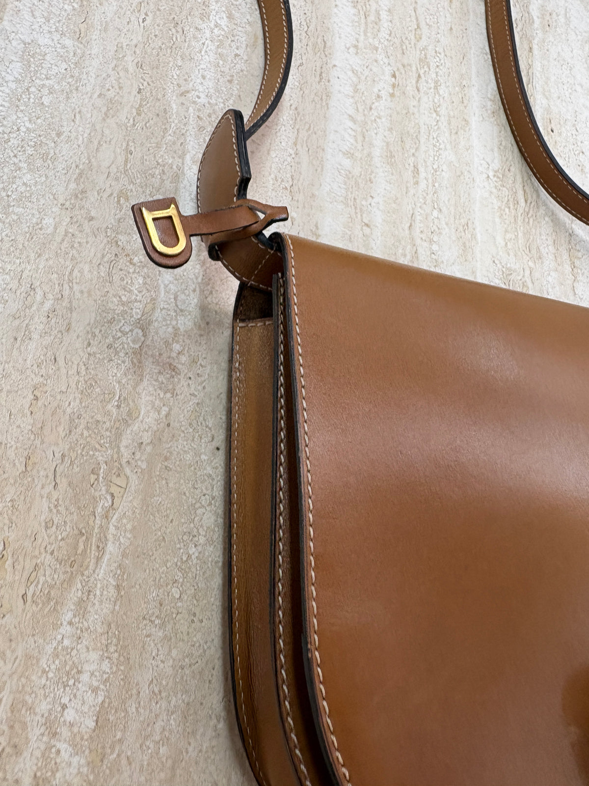 Delvaux Vintage Brown Leather Crossbody Bag