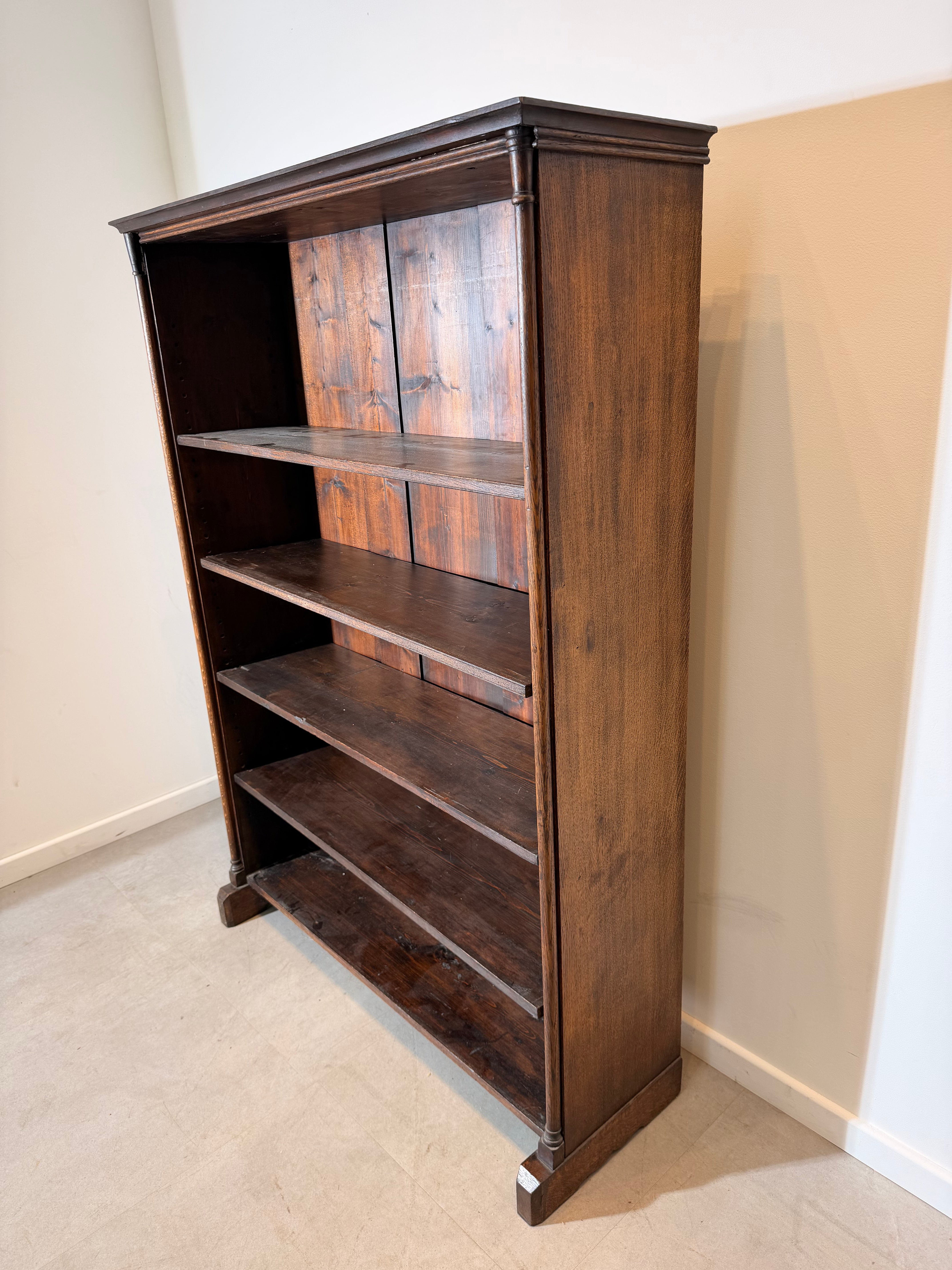 Antique Solid Wood Open Bookcase