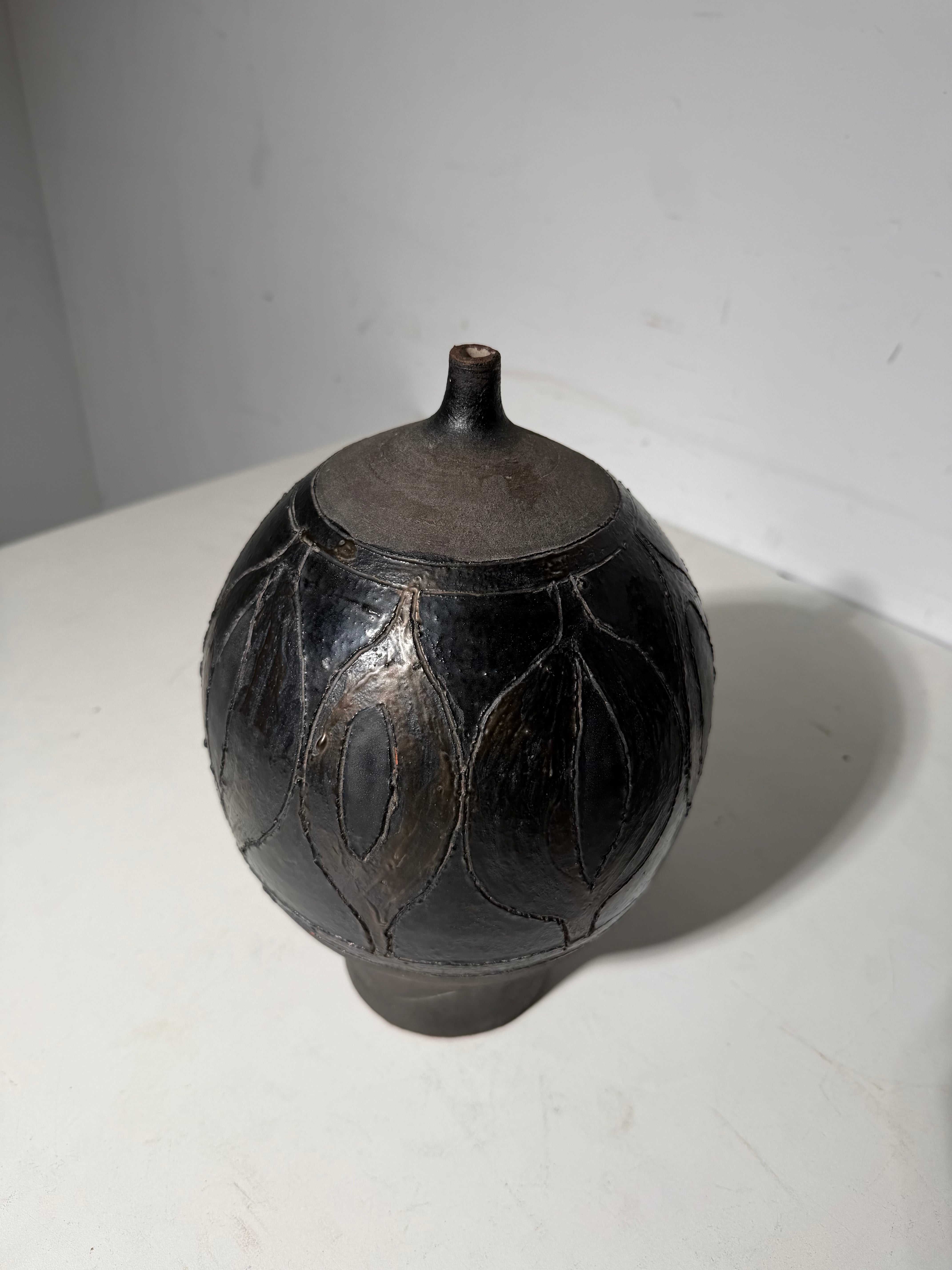 Vase en céramique vintage de Perignem, Belgique – Céramique artisanale, années 1960