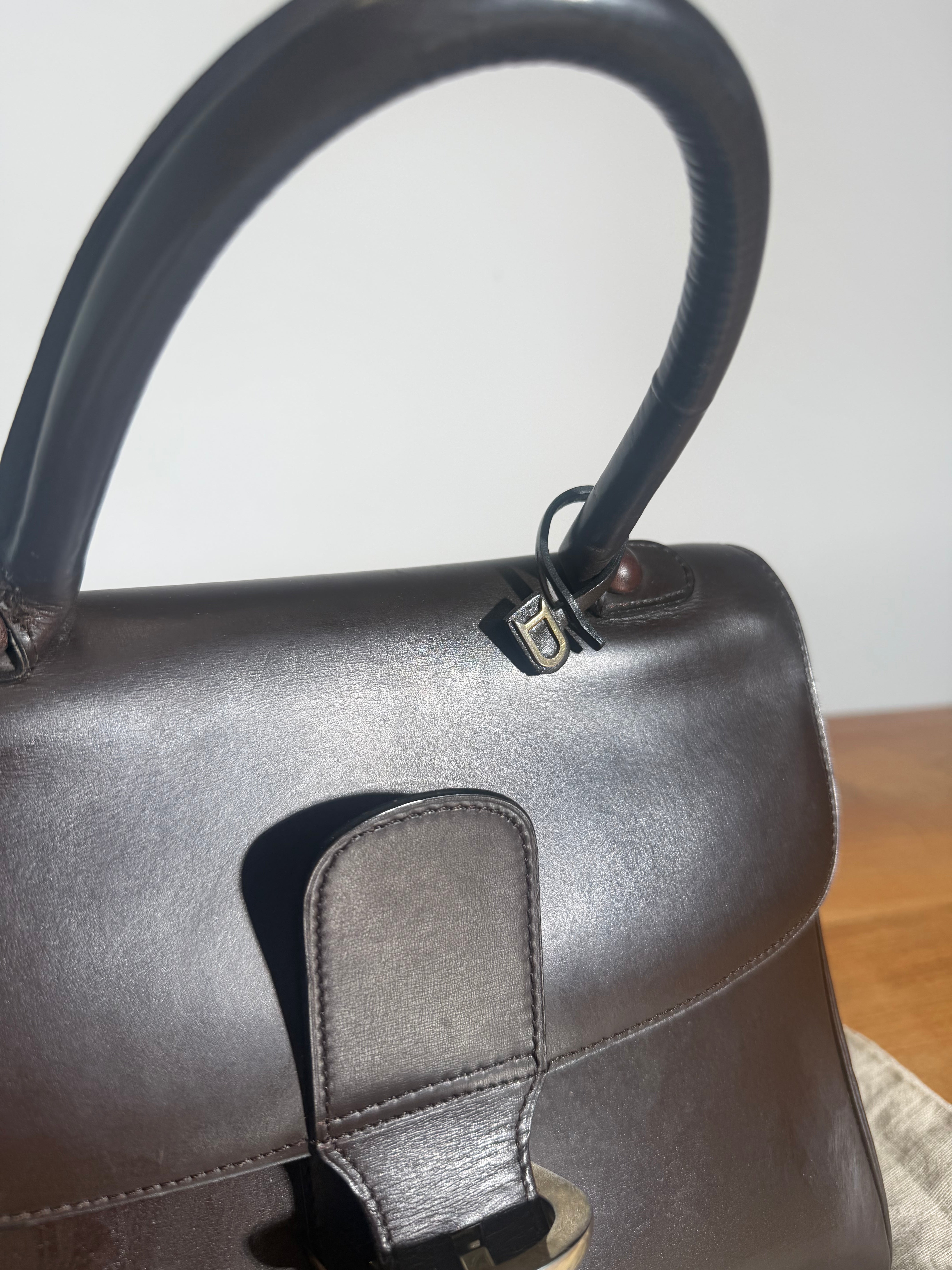 Delvaux Brillant MM Handbag – Chocolate Brown Leather
