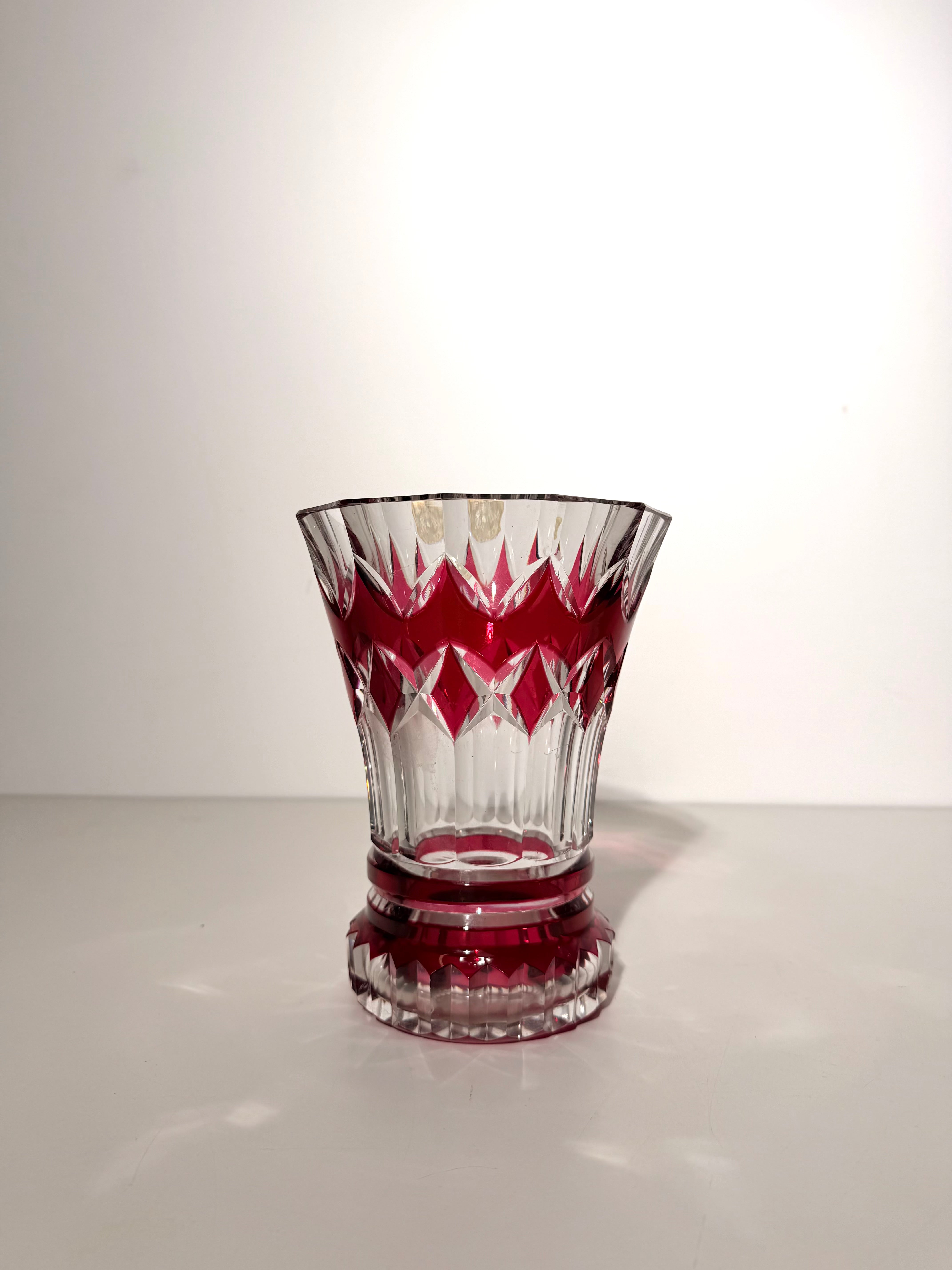 Val Saint Lambert Cut Crystal Vase – Ruby Red