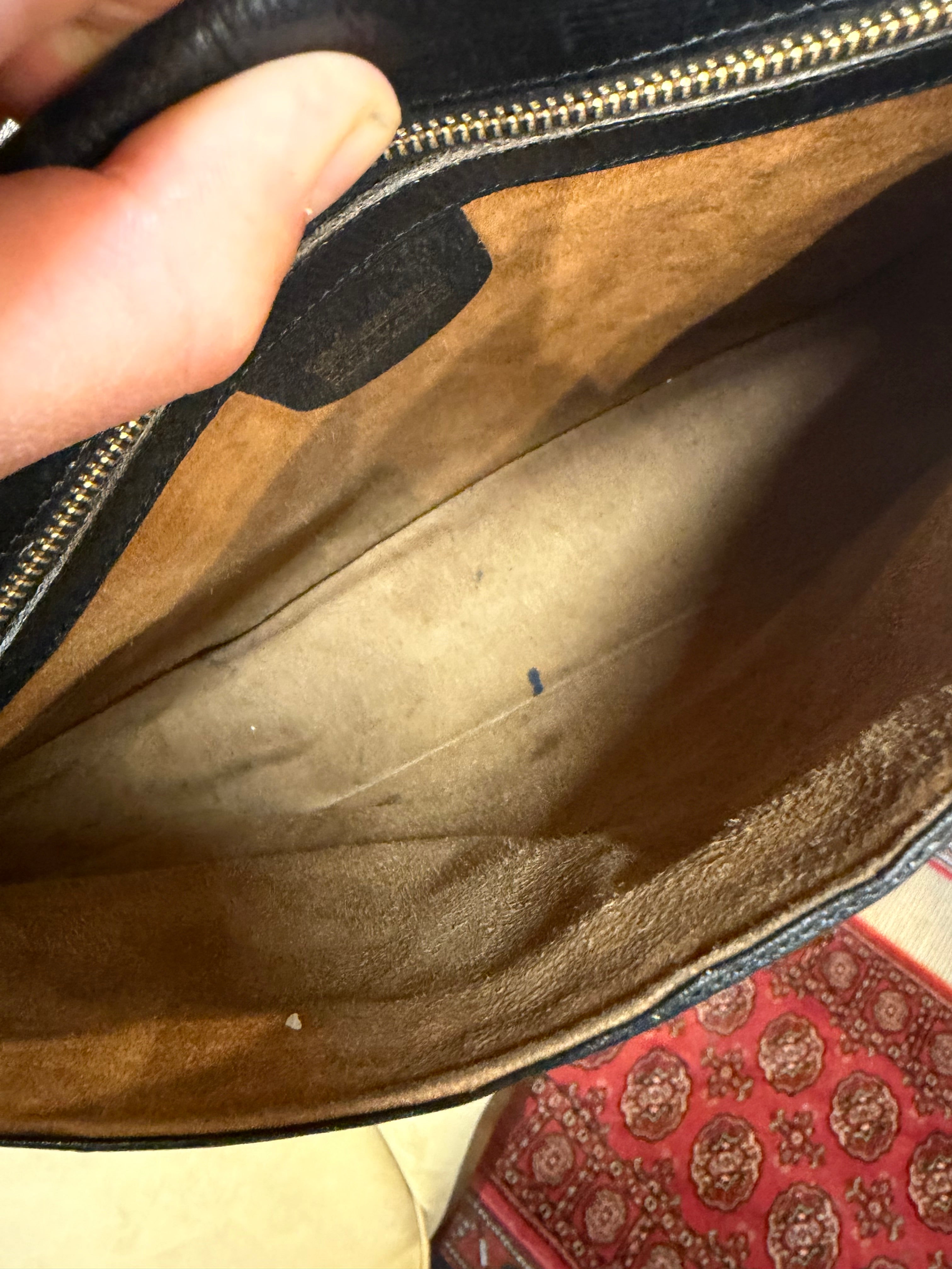 Delvaux Poirier Crossbody Bag Black Leather 28 x 22 cm Vintage Designer Handbag Dustbag