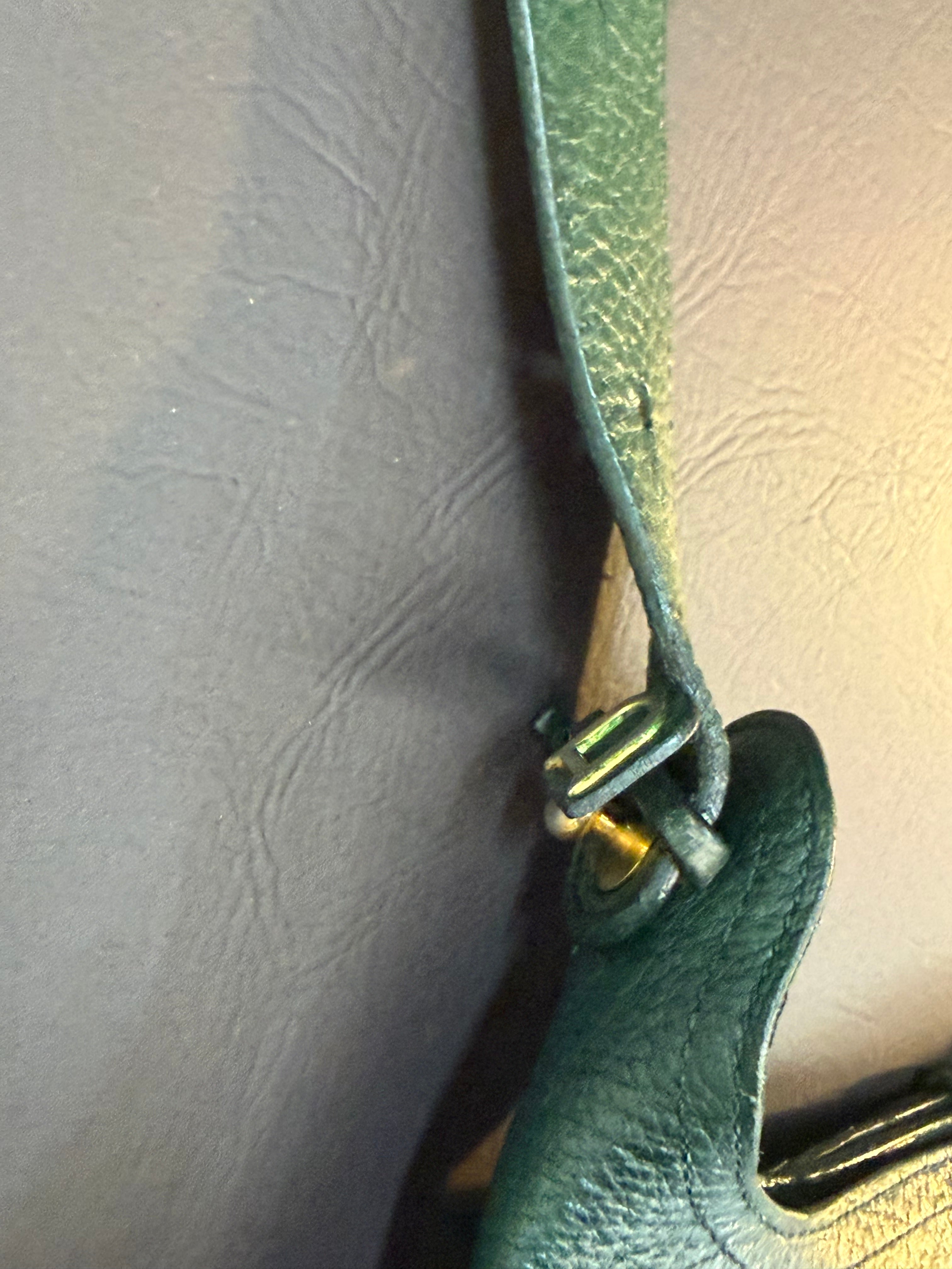 Delvaux “Souverain” Shoulder Bag – Green Leather – 32 x 25 cm
