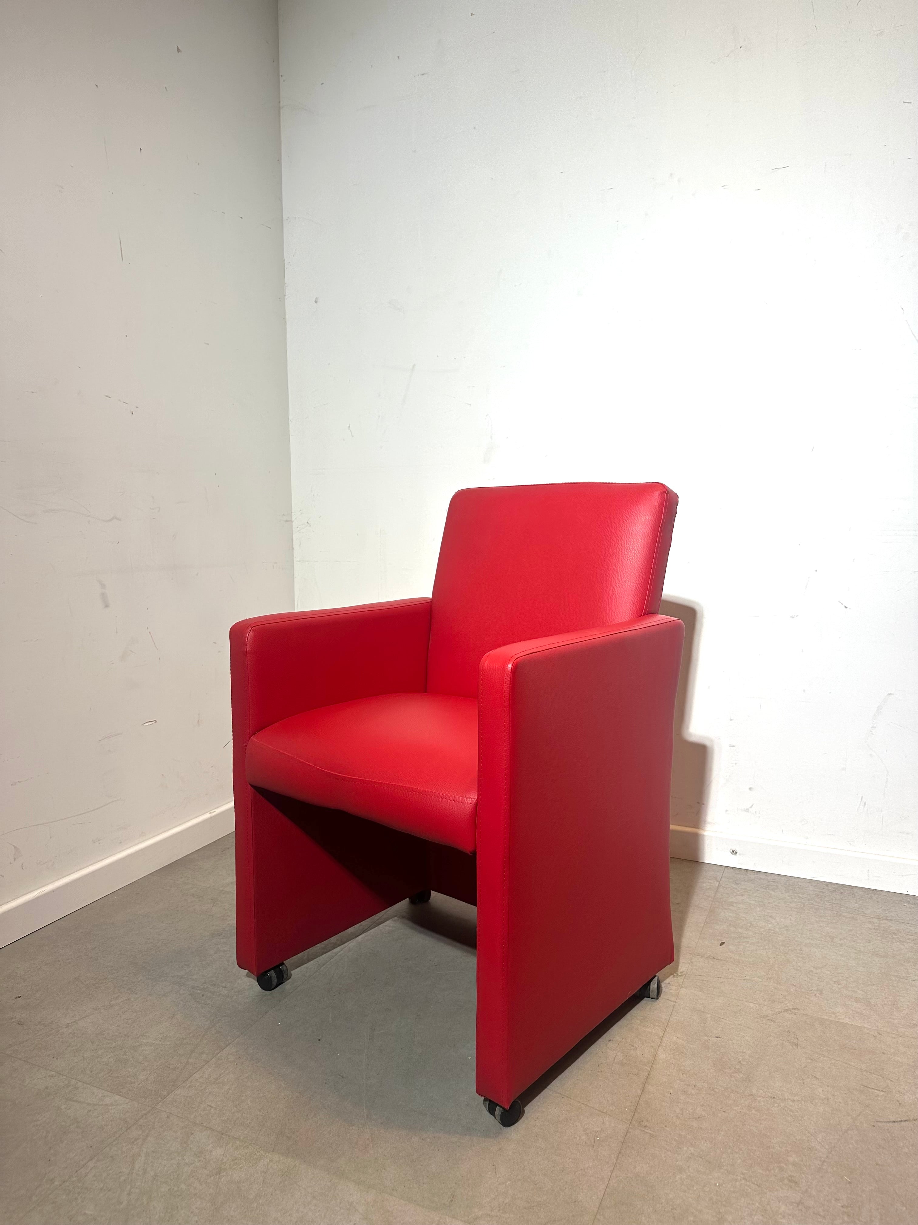 Set of 6 Red Armchairs
