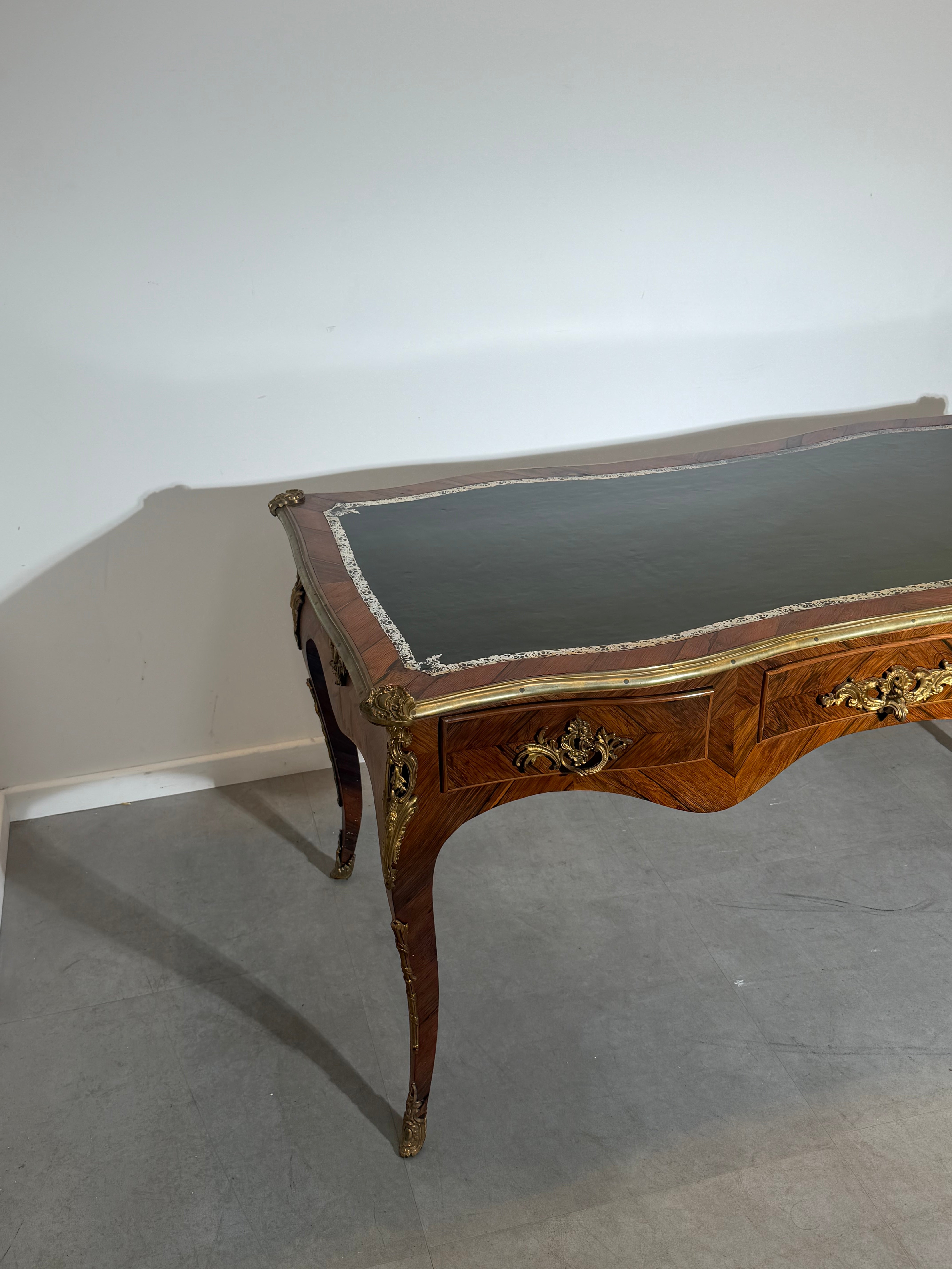 French Louis XV Style Rosewood Bureau Plat Writing Desk