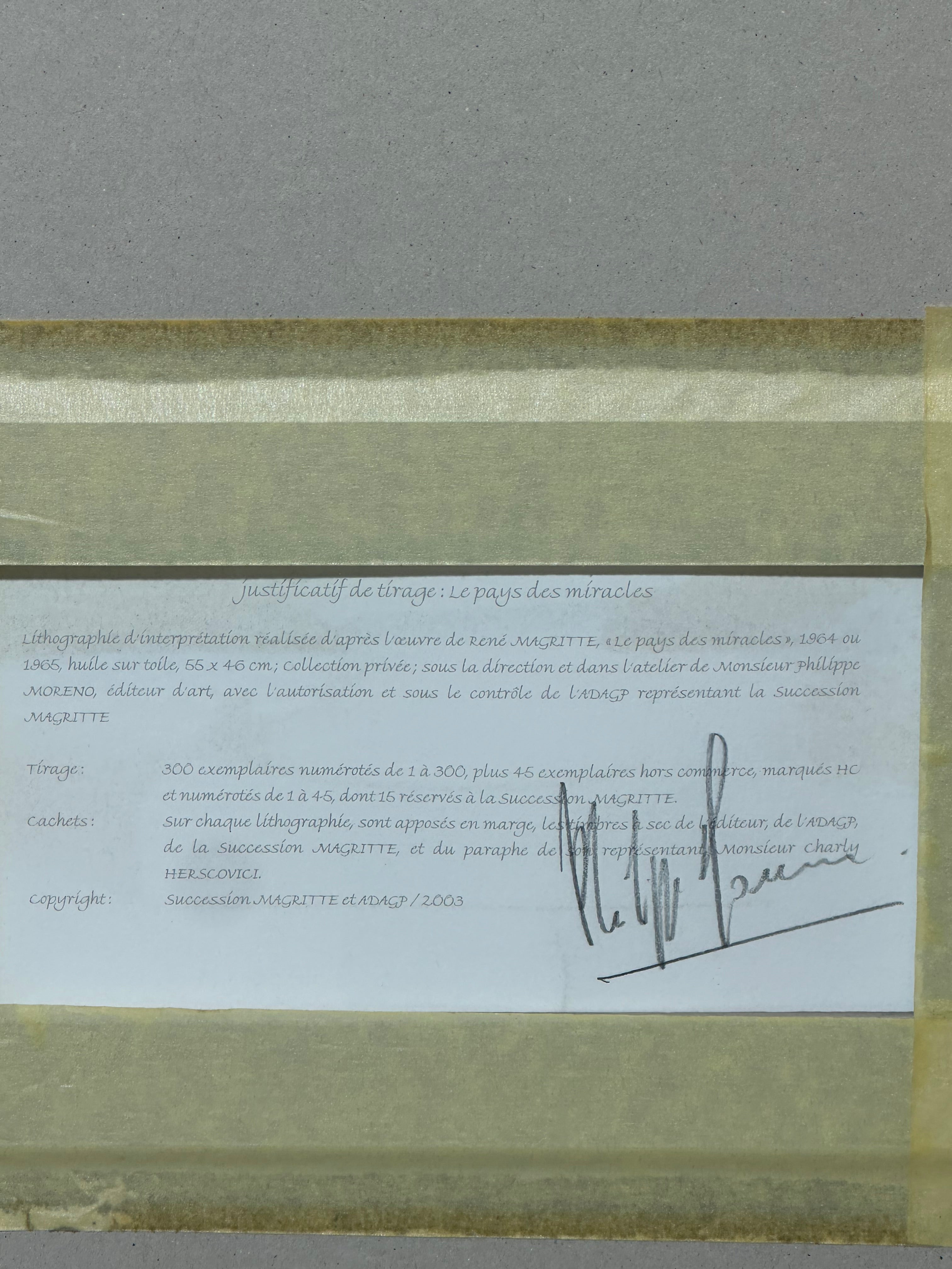 René Magritte – Lithographie Le Pays des Miracles