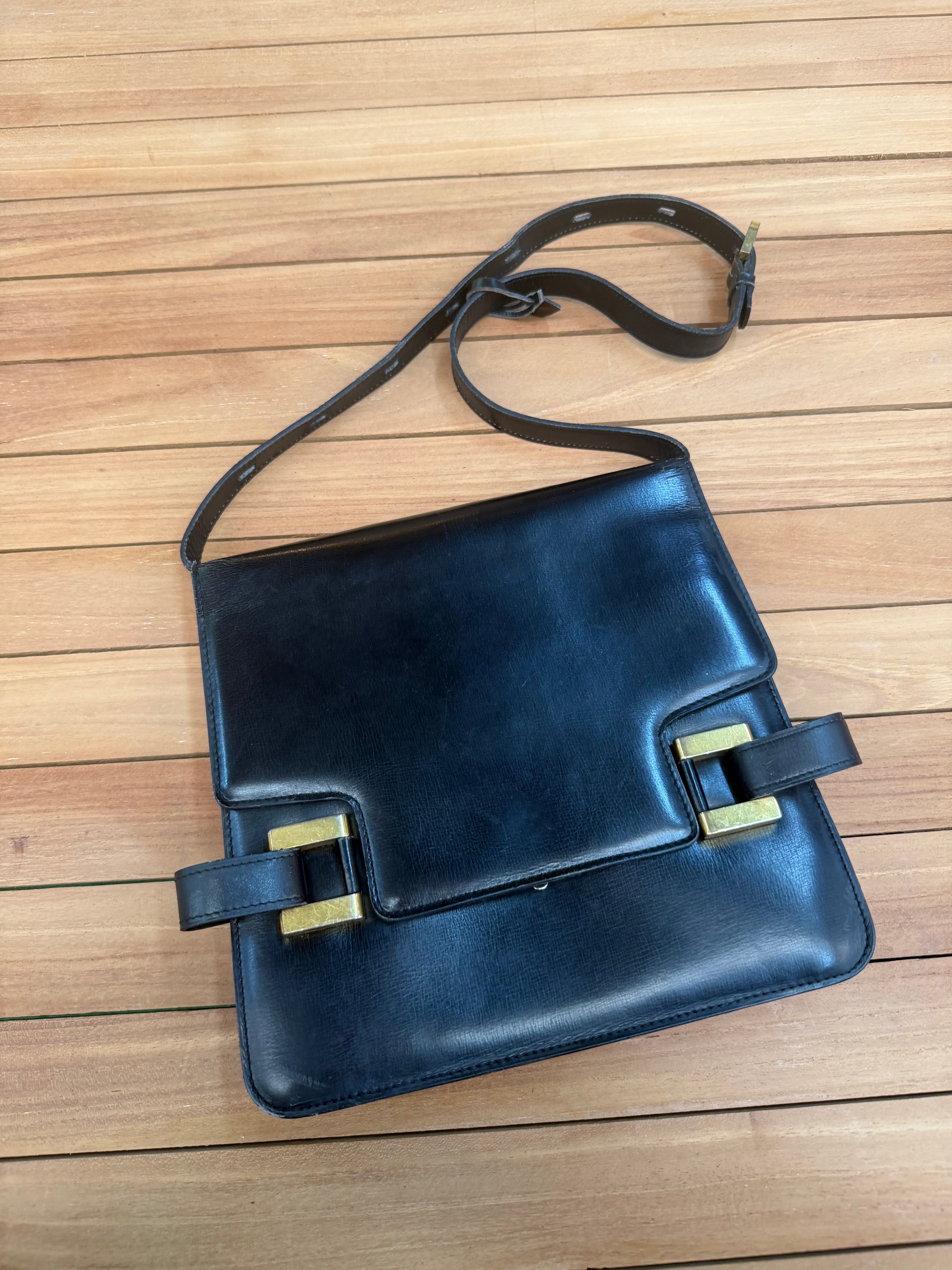 Delvaux “Xylophone” Bag – Black Leather – 24 x 22