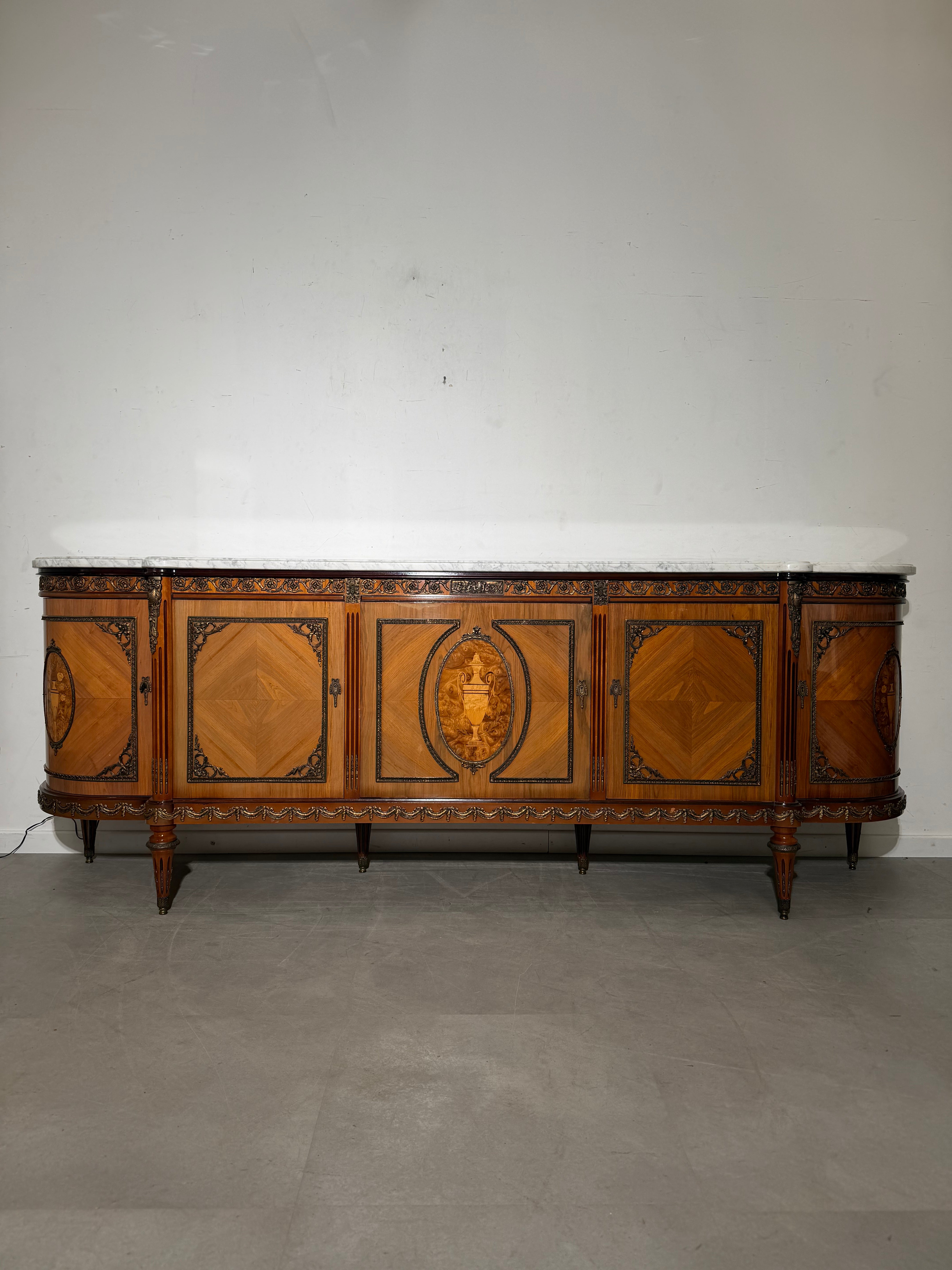 Large Louis XVI Style Sideboard by JP Ehalt – Marble Top – 265 cm