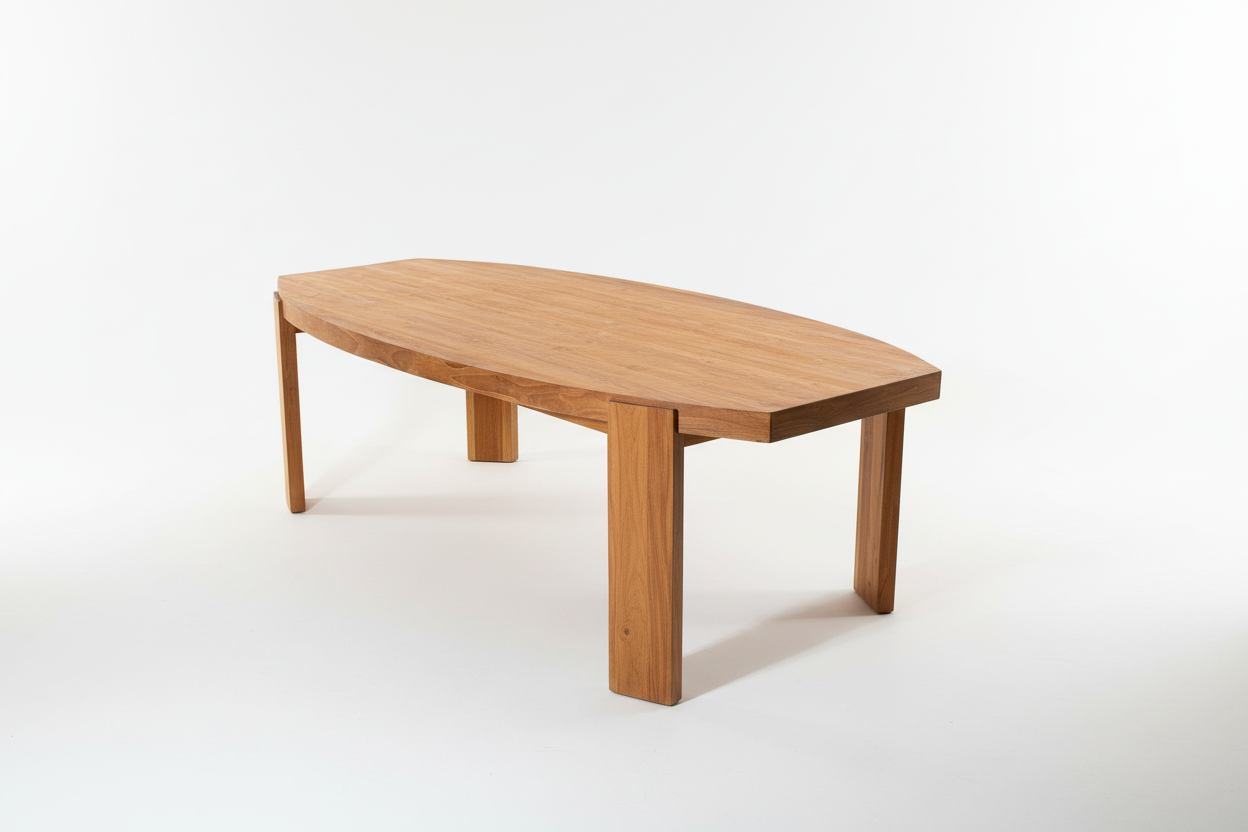 Massive Teak Wood Dining Table