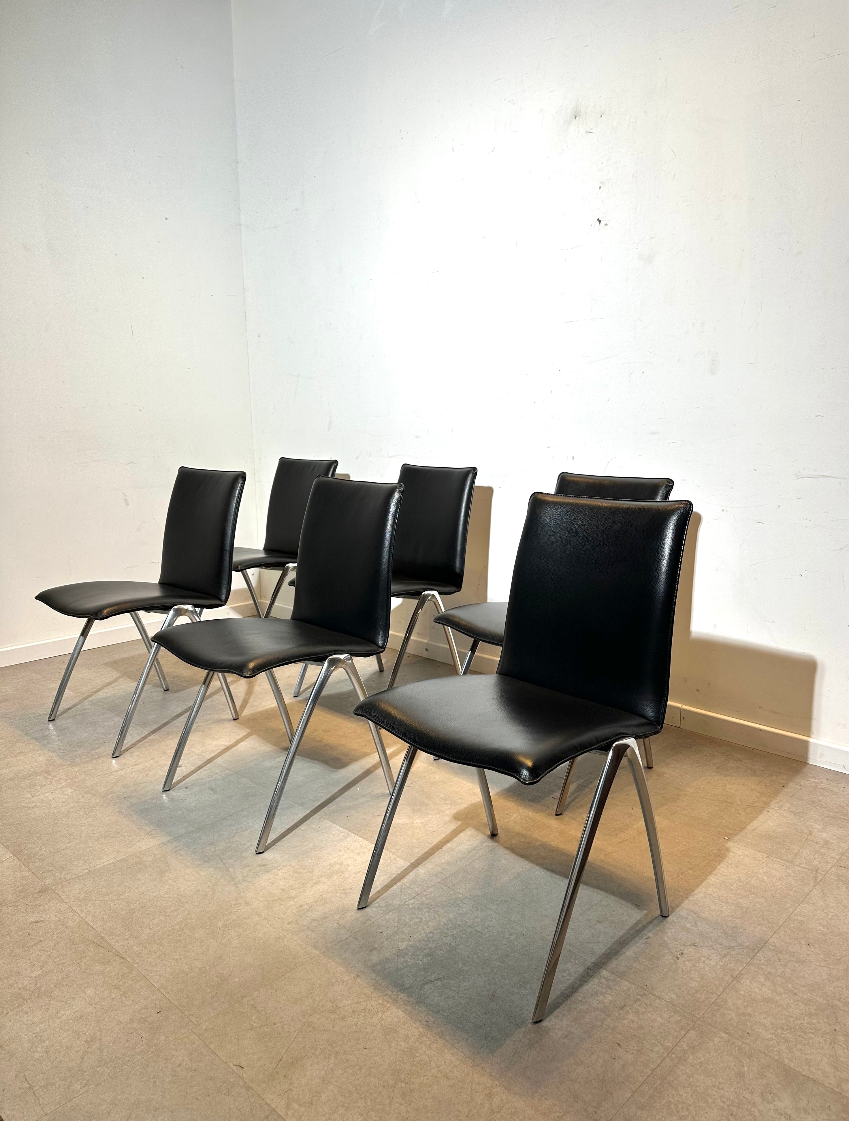 Set of 6 Leolux Dining Chairs "Natello"