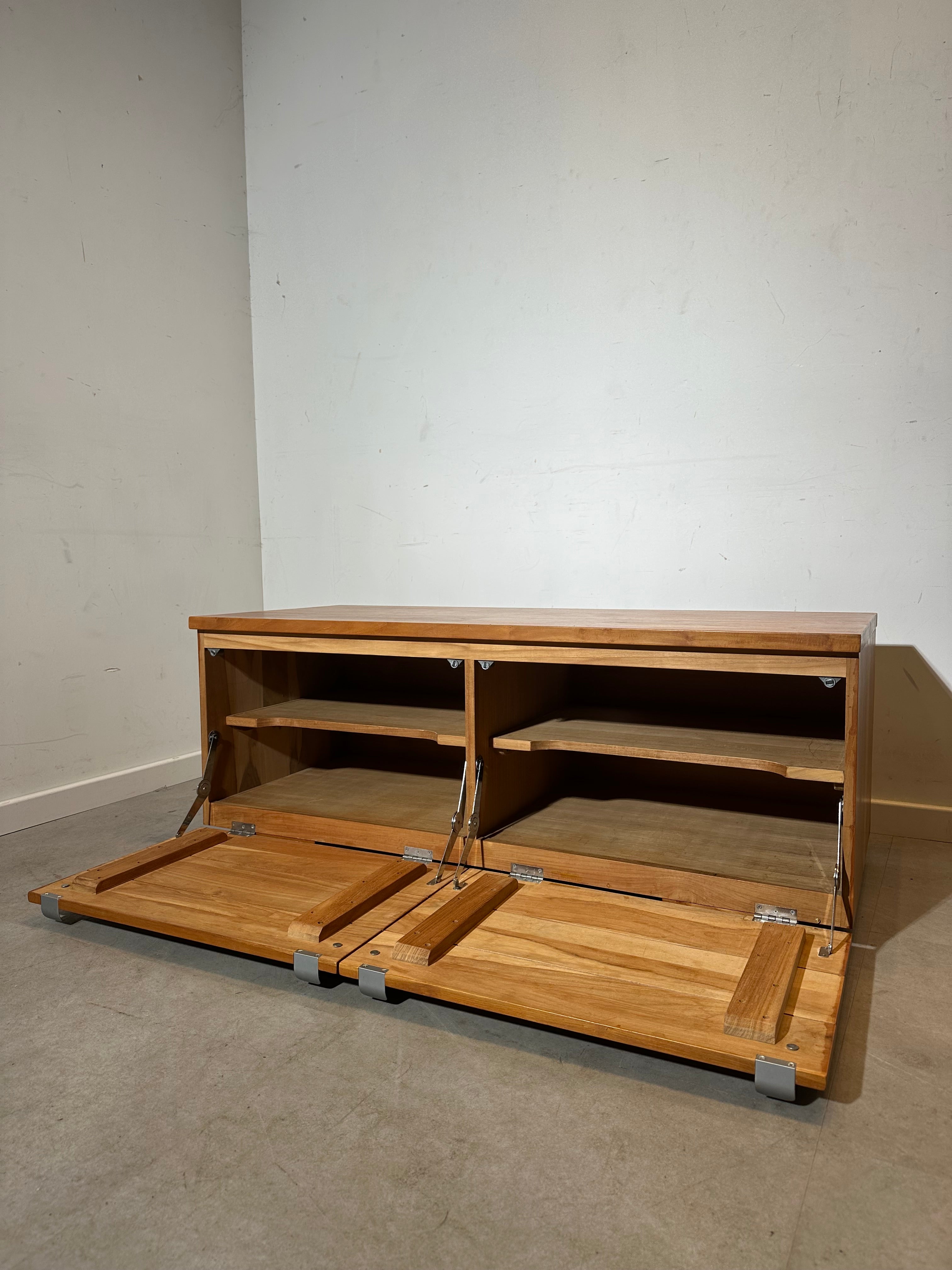 Vintage solid teak low sideboard