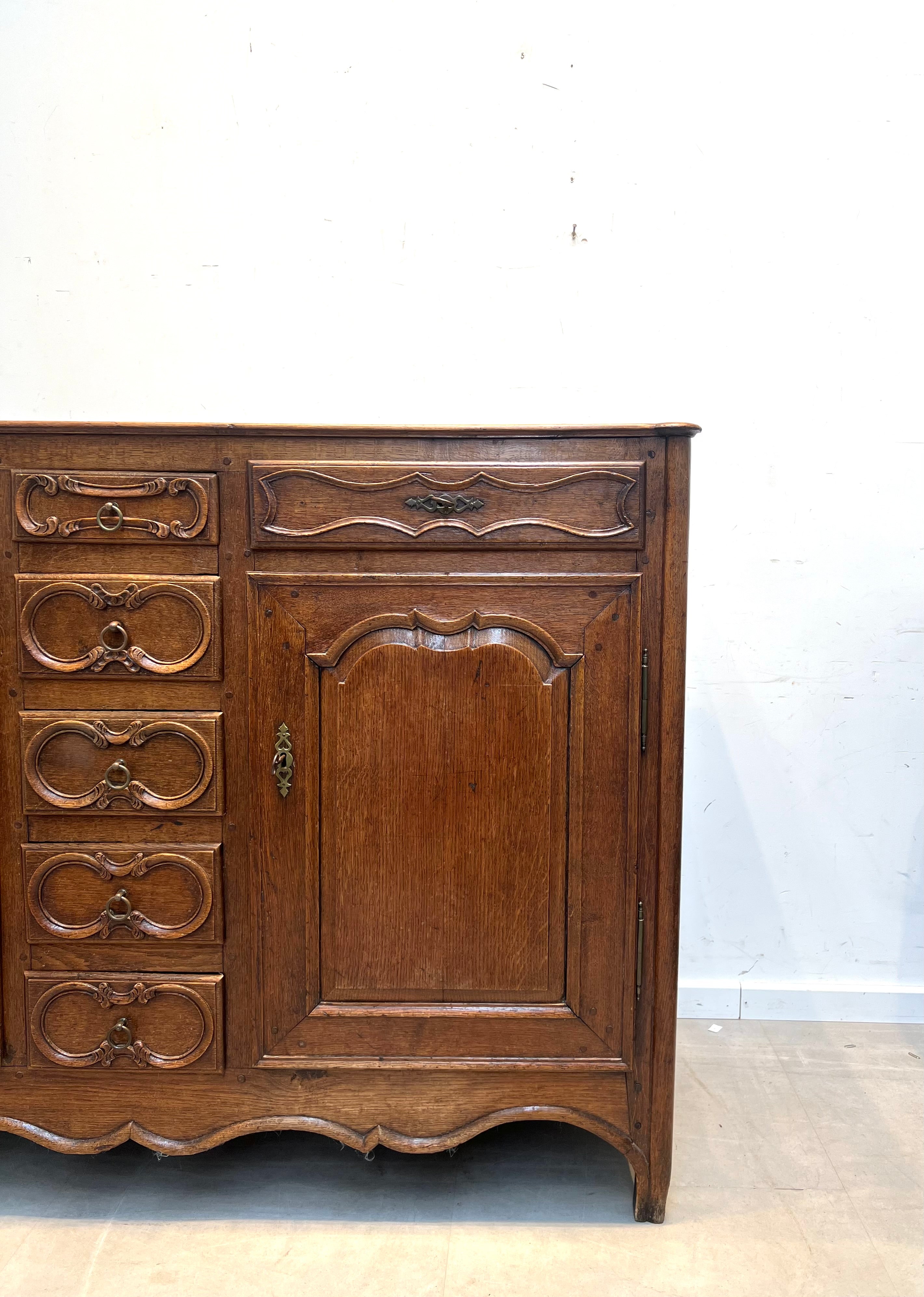 Antique French Rustic Oak Chest of Drawers
