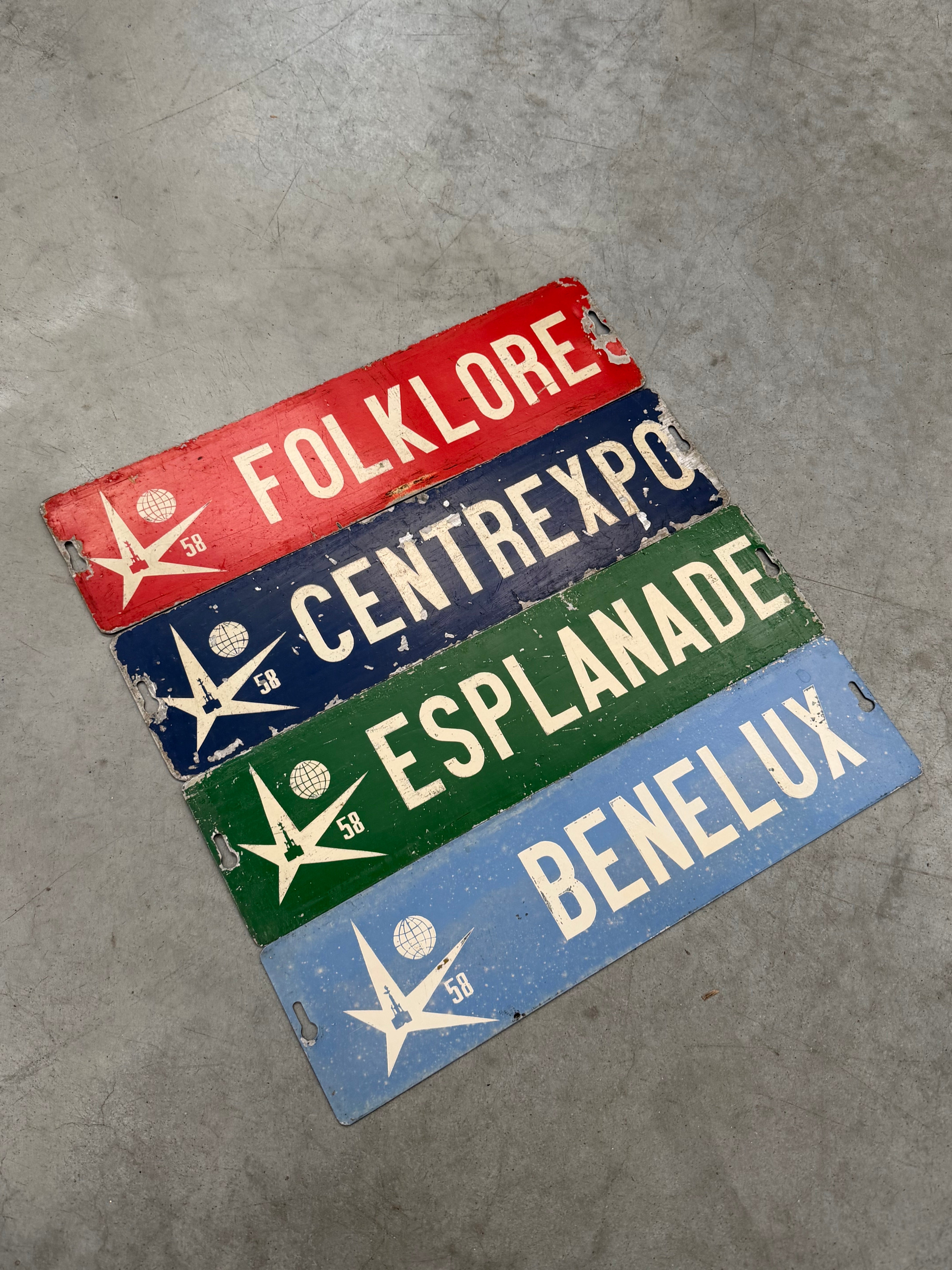 Original Expo 58 Directional Signs (Set of 4)