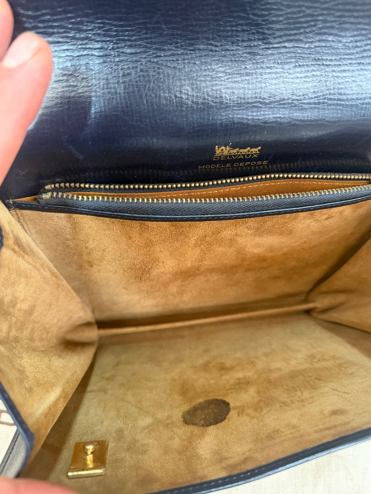 Delvaux “Xylophone” Navy Blue Leather Shoulder Bag – 1977