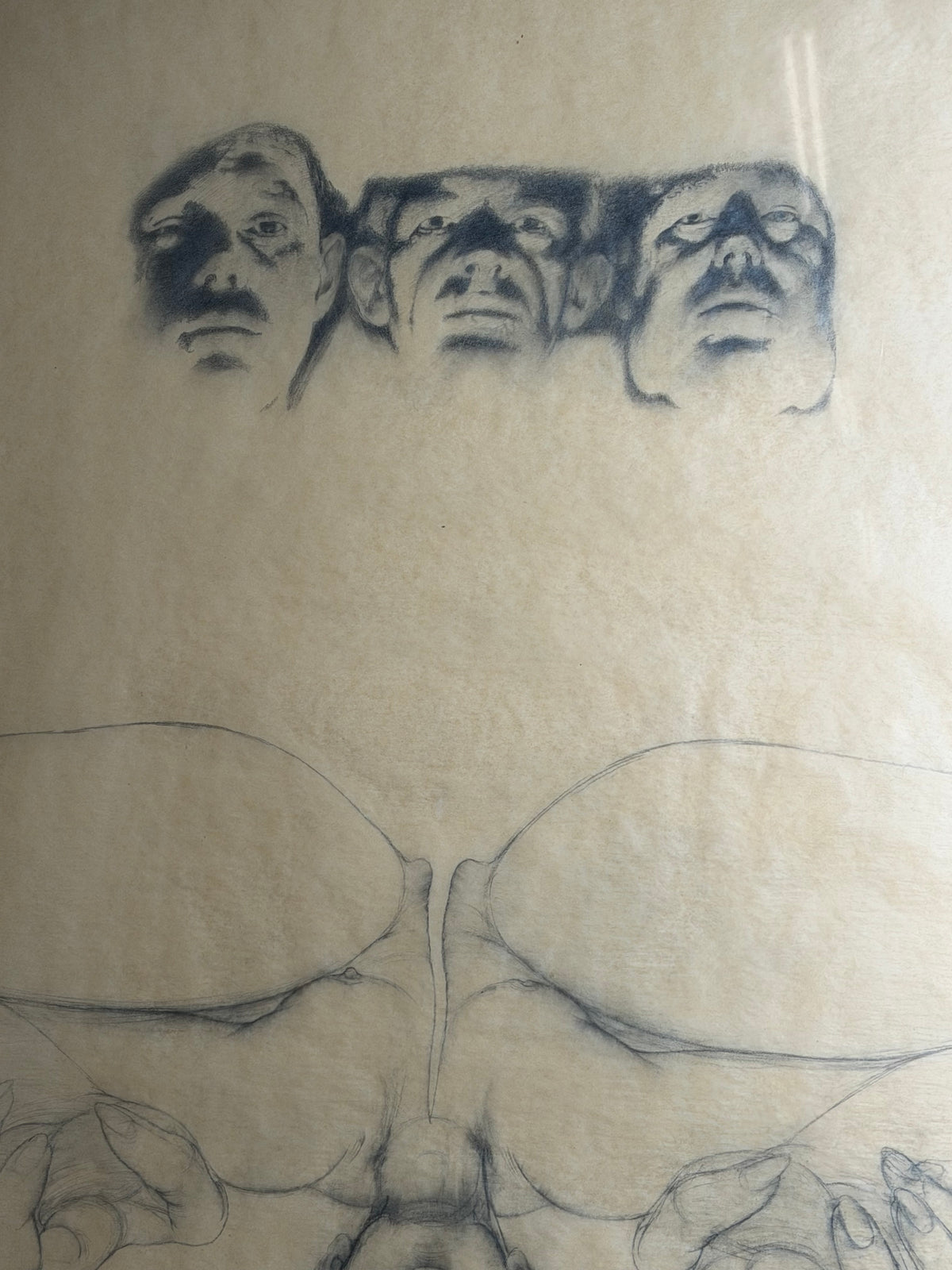 René Knapen – Surrealist Graphite Drawing with Gallery Certificate