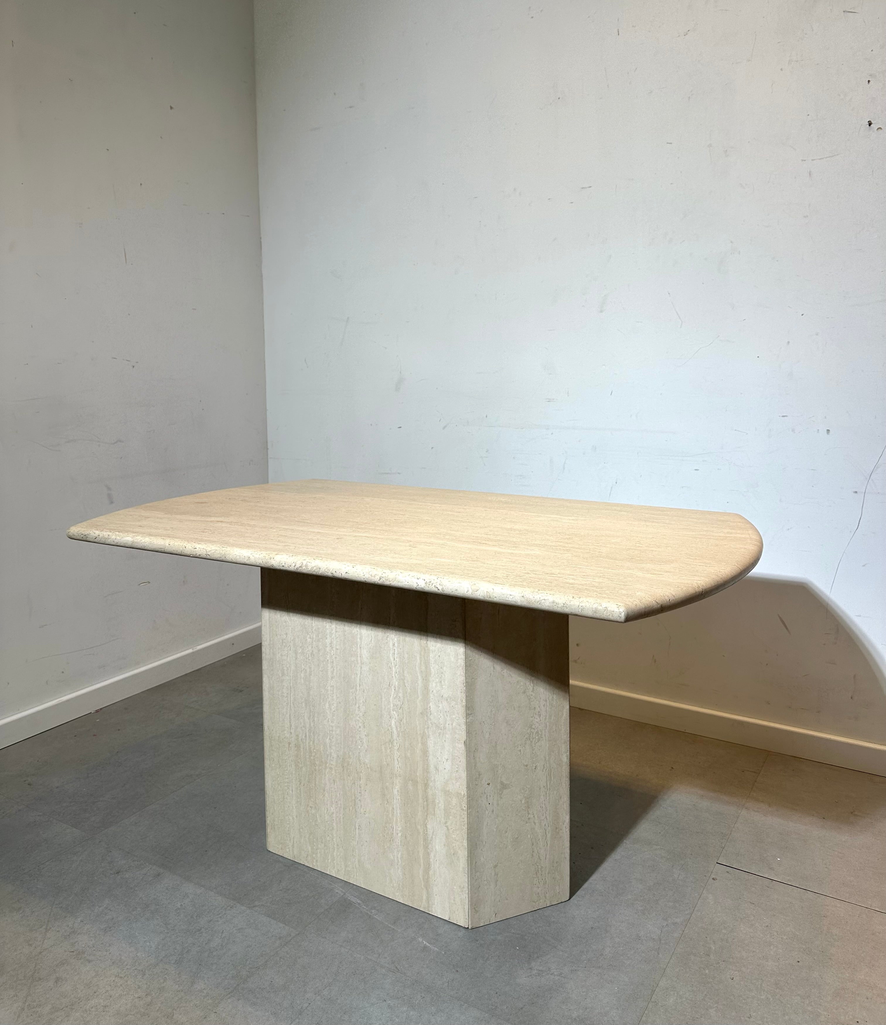 Vintage Travertine Dining Table