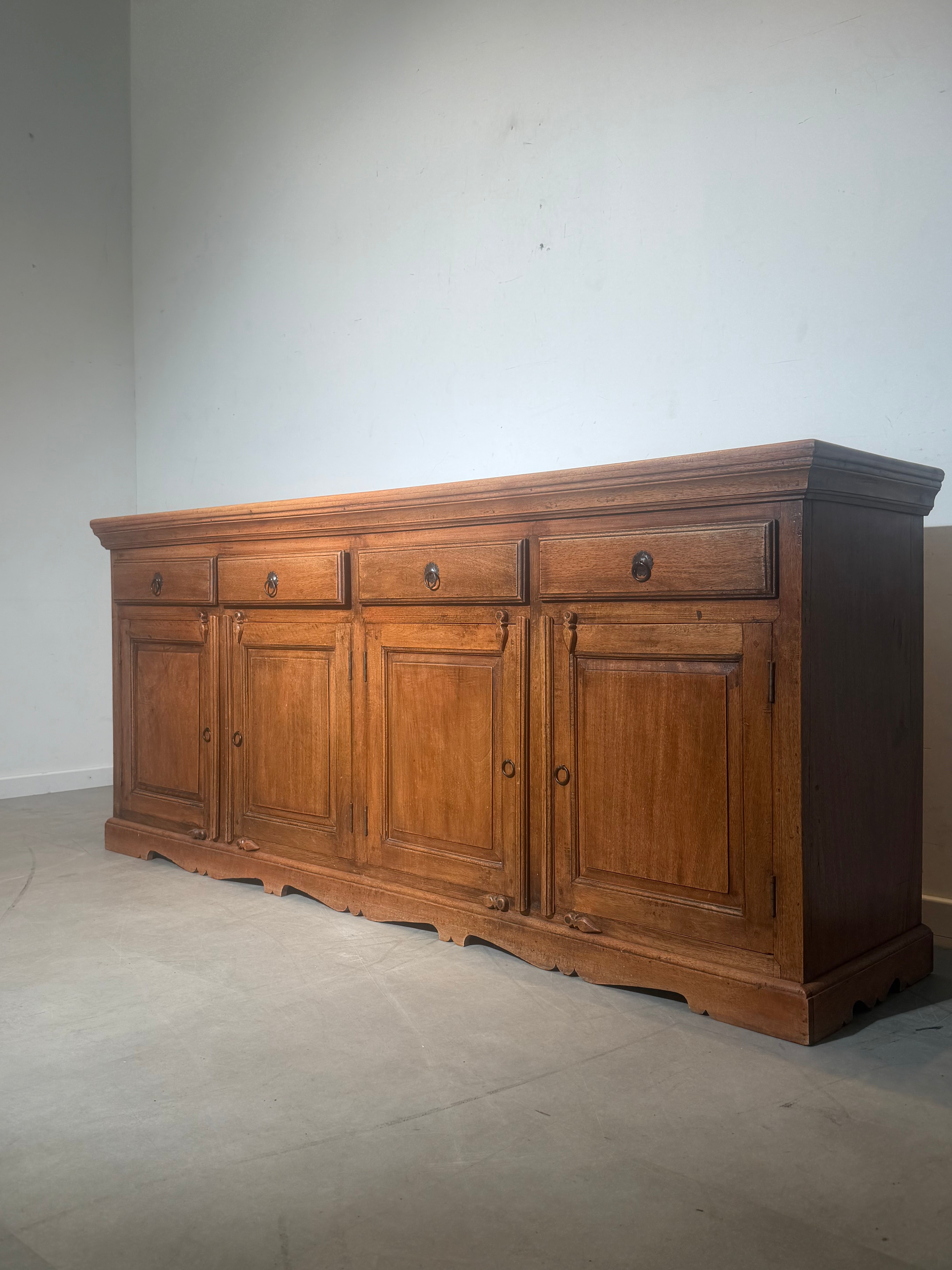 Vintage Wooden Sideboard / Buffet Cabinet – India – 215 cm