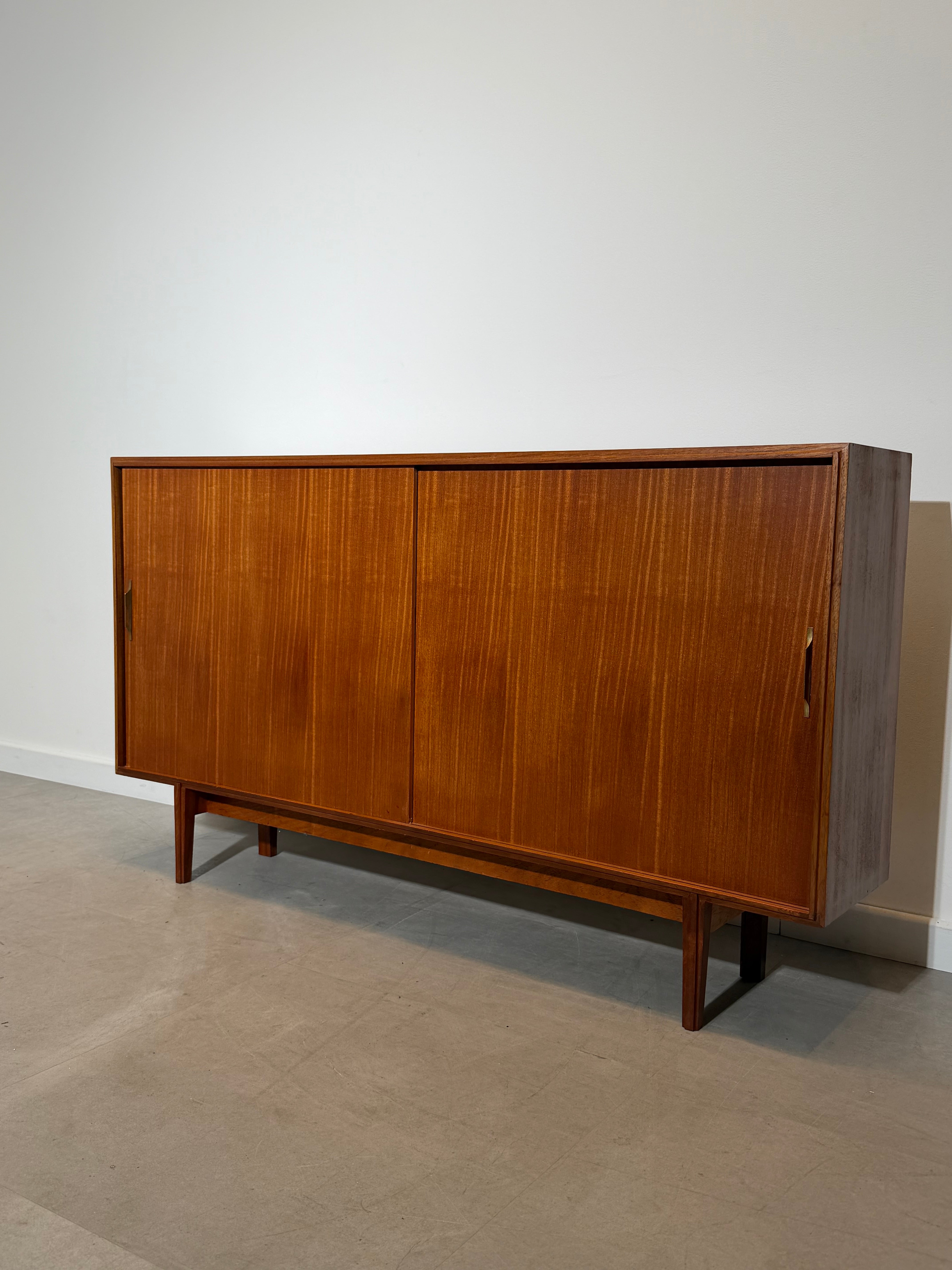 Mid-Century Teak Sliding Door Sideboard