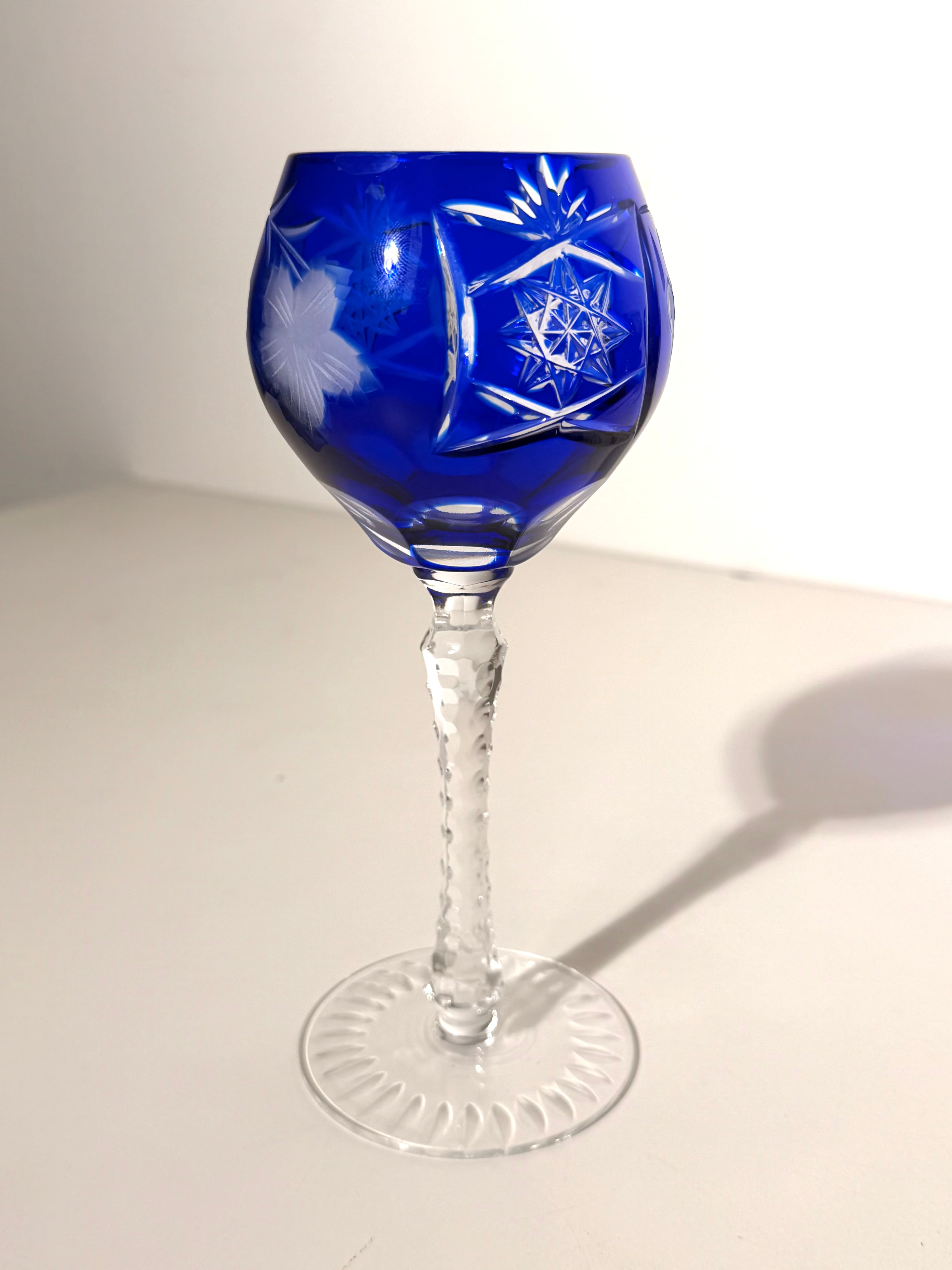 Set of 6 Cut Crystal Wine Glasses