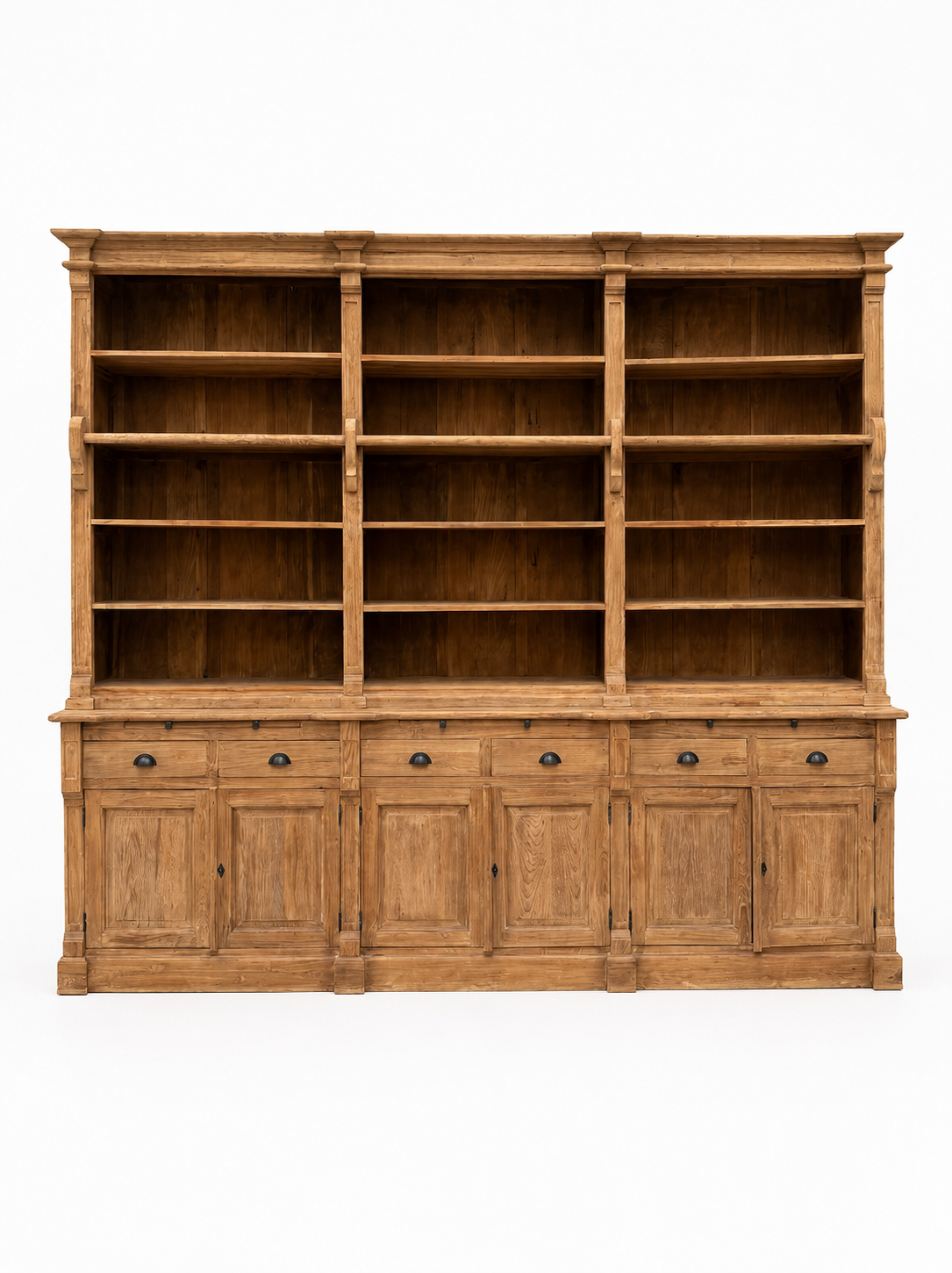 Antique Recycled Teak Bookcase Cabinet – 300 x 55 x 250 cm
