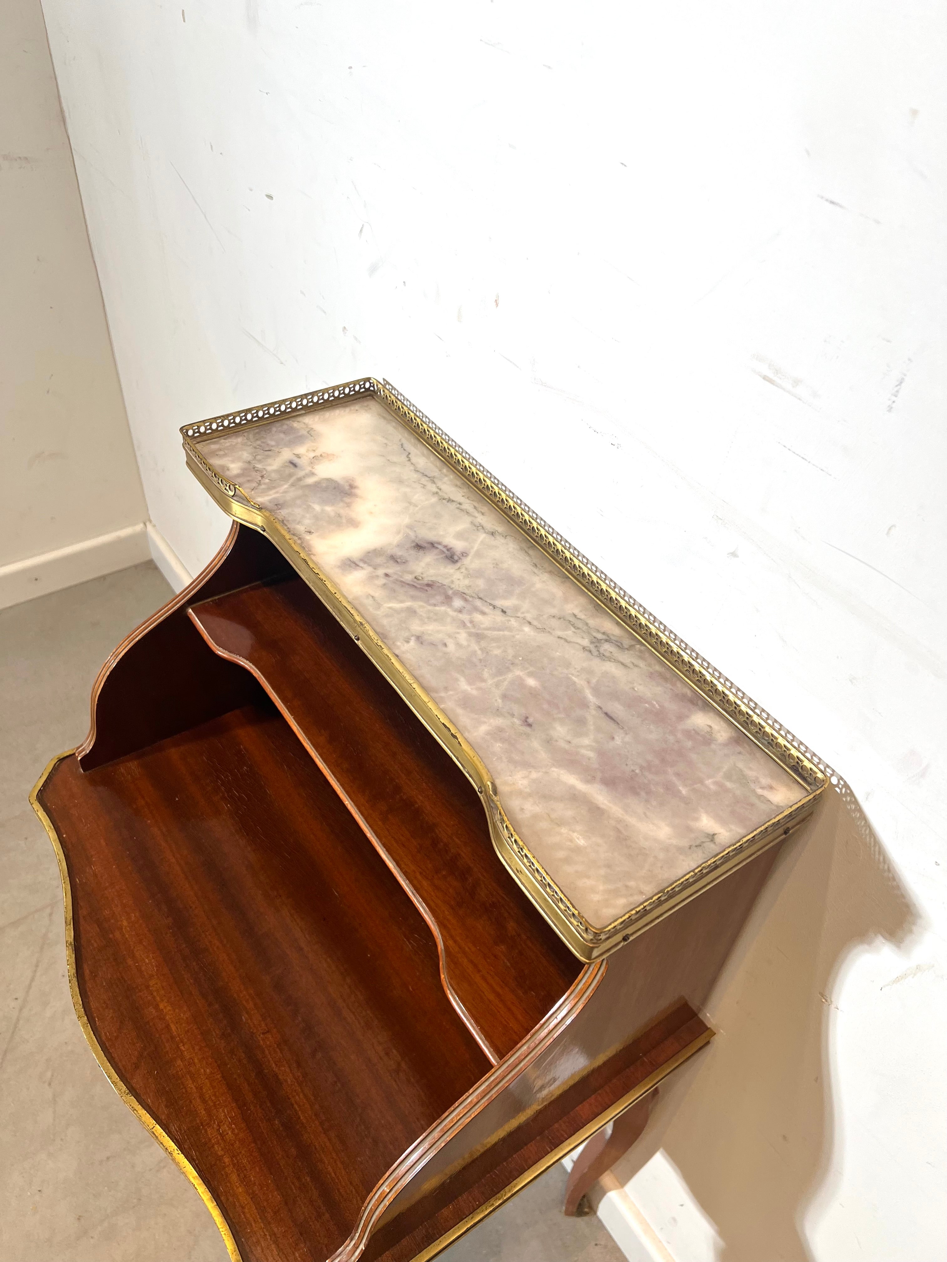 Antique French Louis XV style mahogany side table