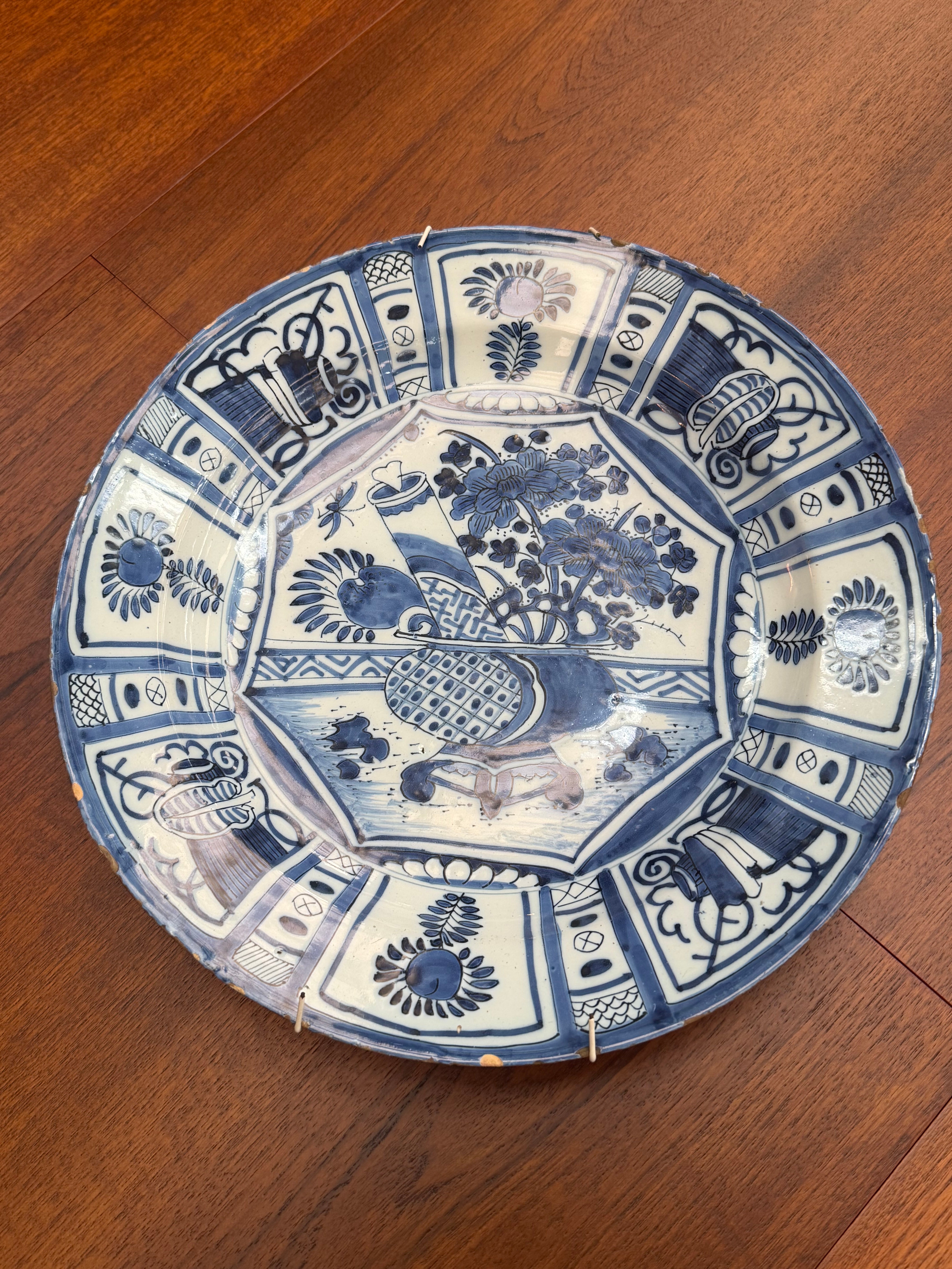 Antique Delft Faience Charger Plate – 17th Century