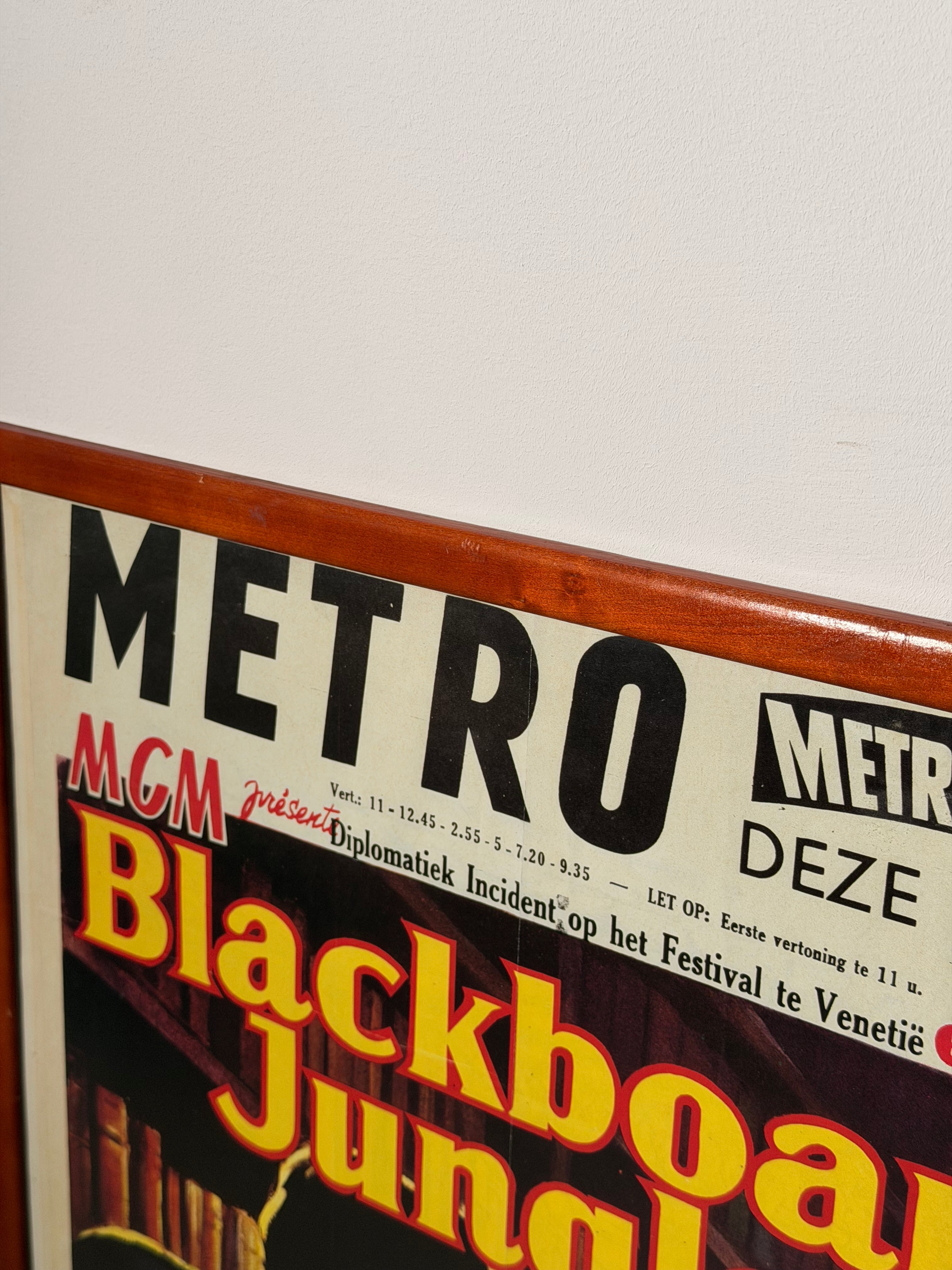 Original 1950s Blackboard Jungle Movie Poster – Glenn Ford – Belgian Cinema Poster