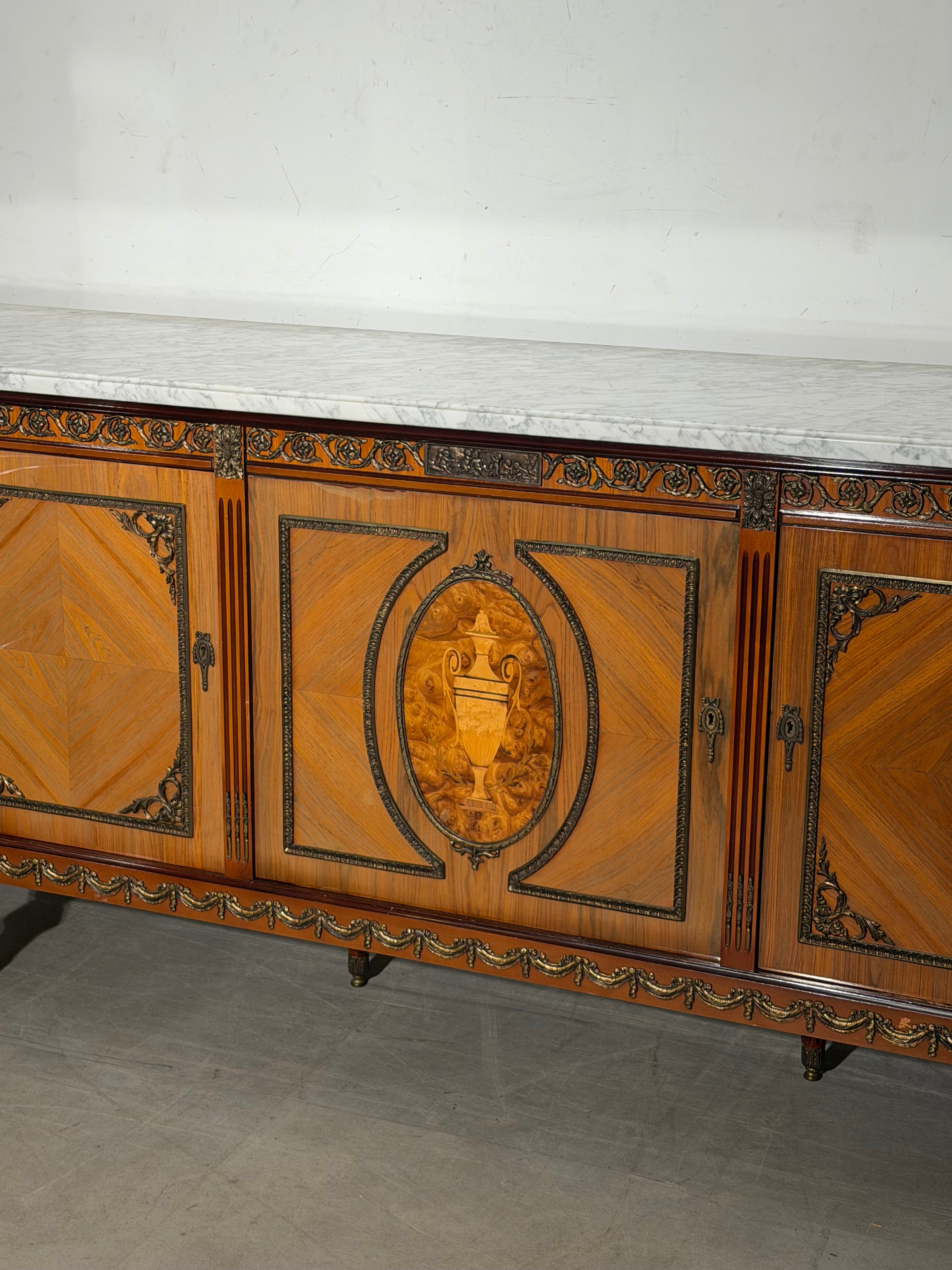 Large Louis XVI Style Sideboard by JP Ehalt – Marble Top – 265 cm