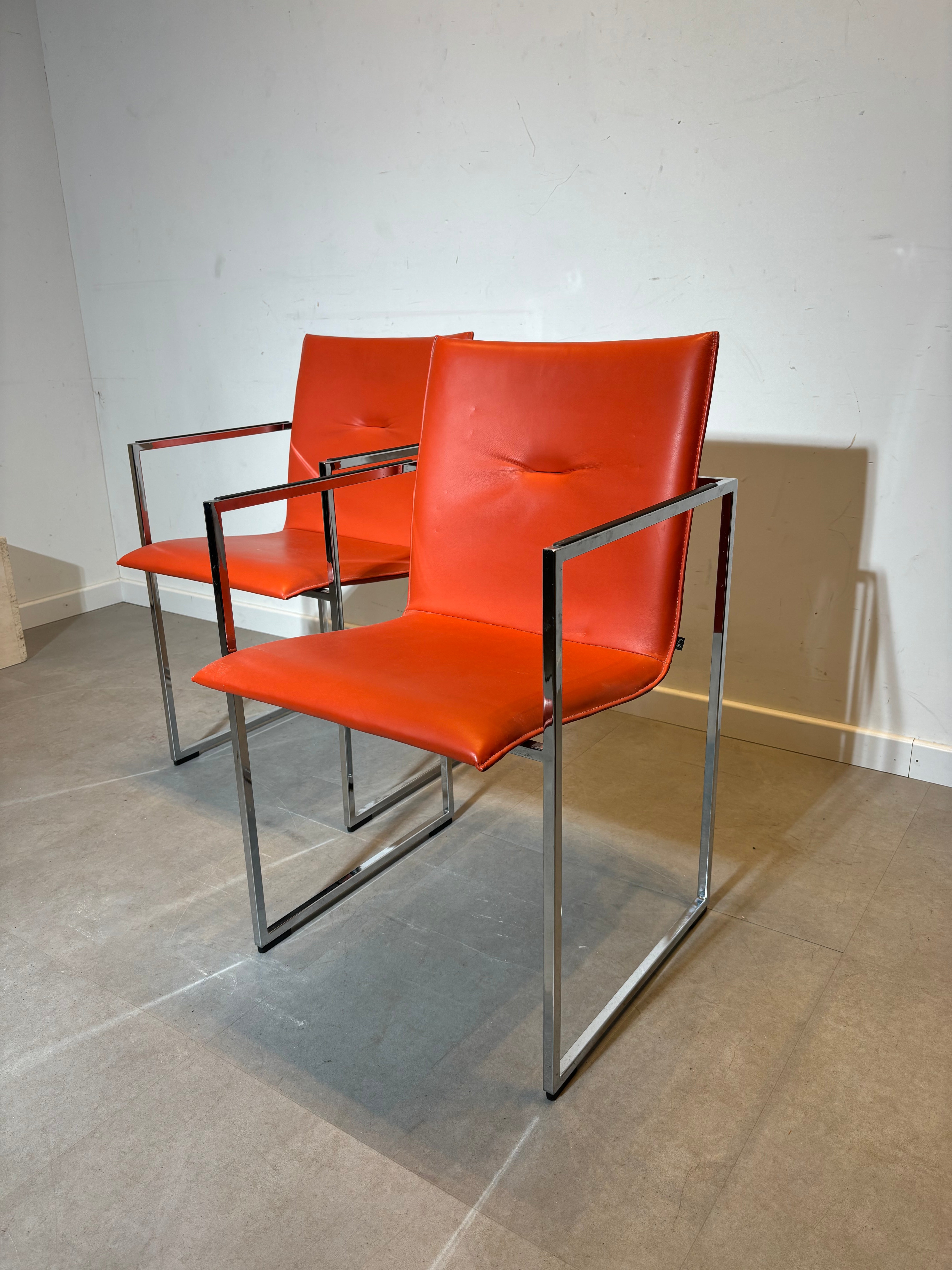 “Arco” Conference Chair Orange Leather